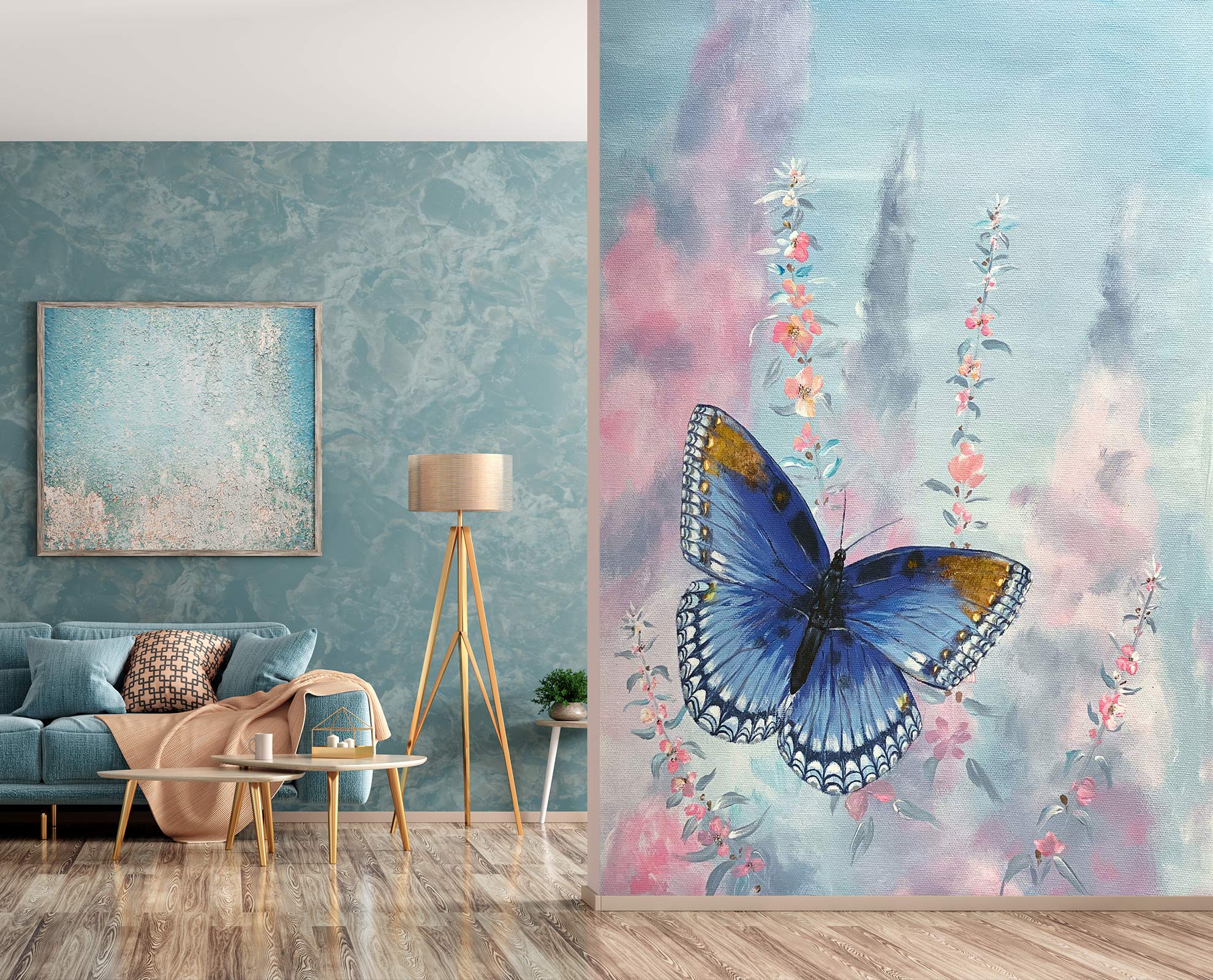 3D Blue Butterfly 9827 Marina Zotova Wall Mural Wall Murals