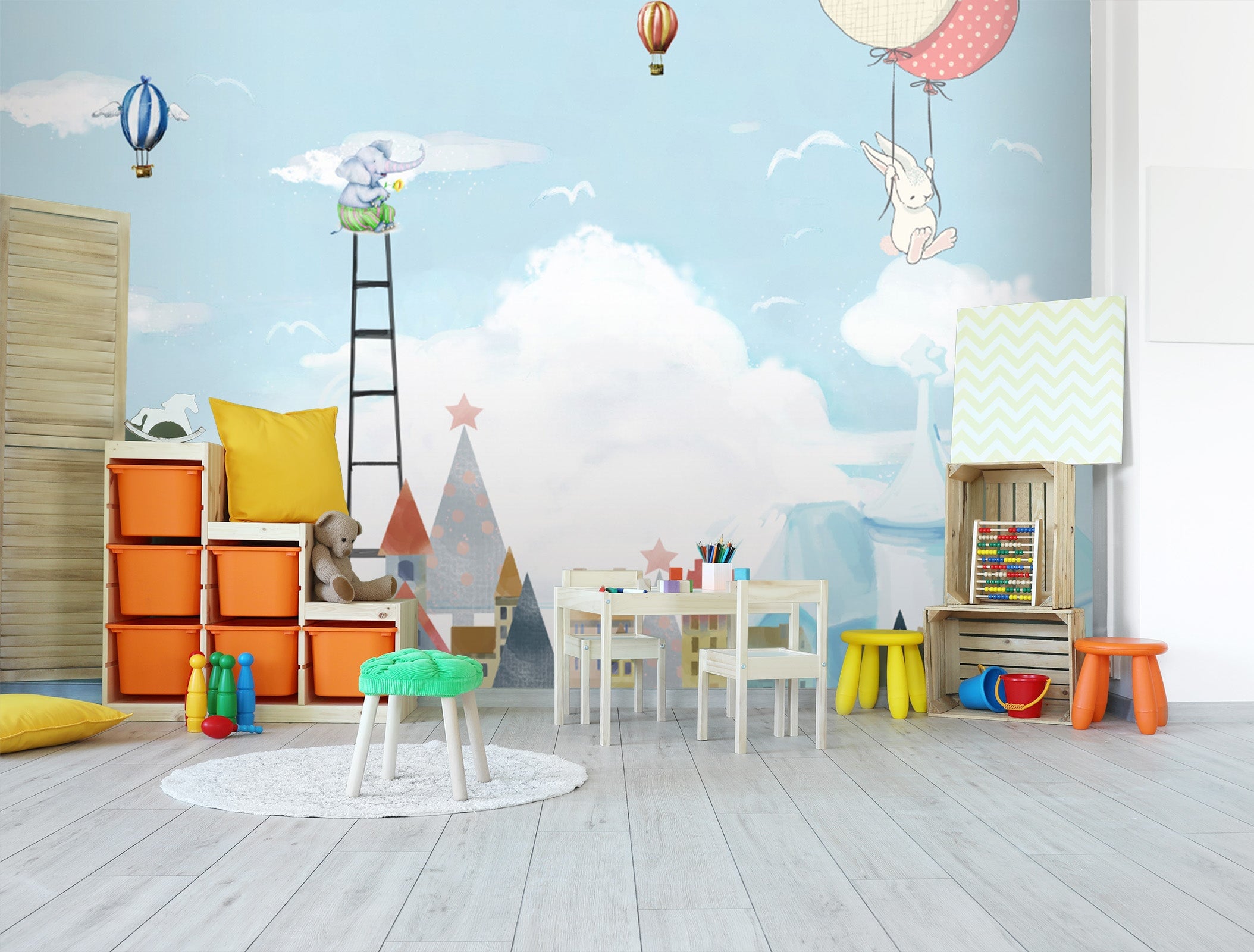 3D Elephant Bunny 026 Wall Murals Wallpaper AJ Wallpaper 2 