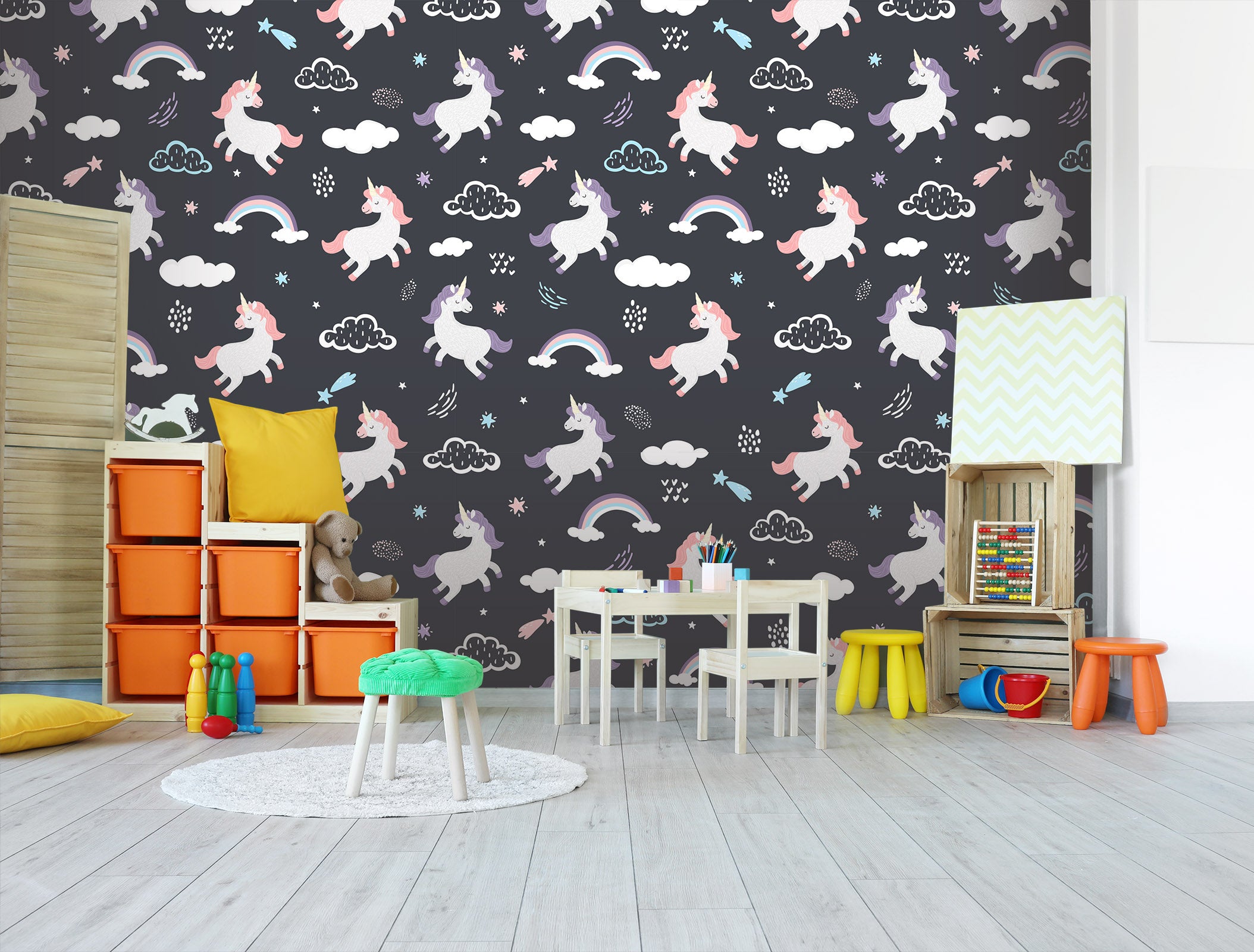3D Rainbow Unicorn 190 Wall Murals