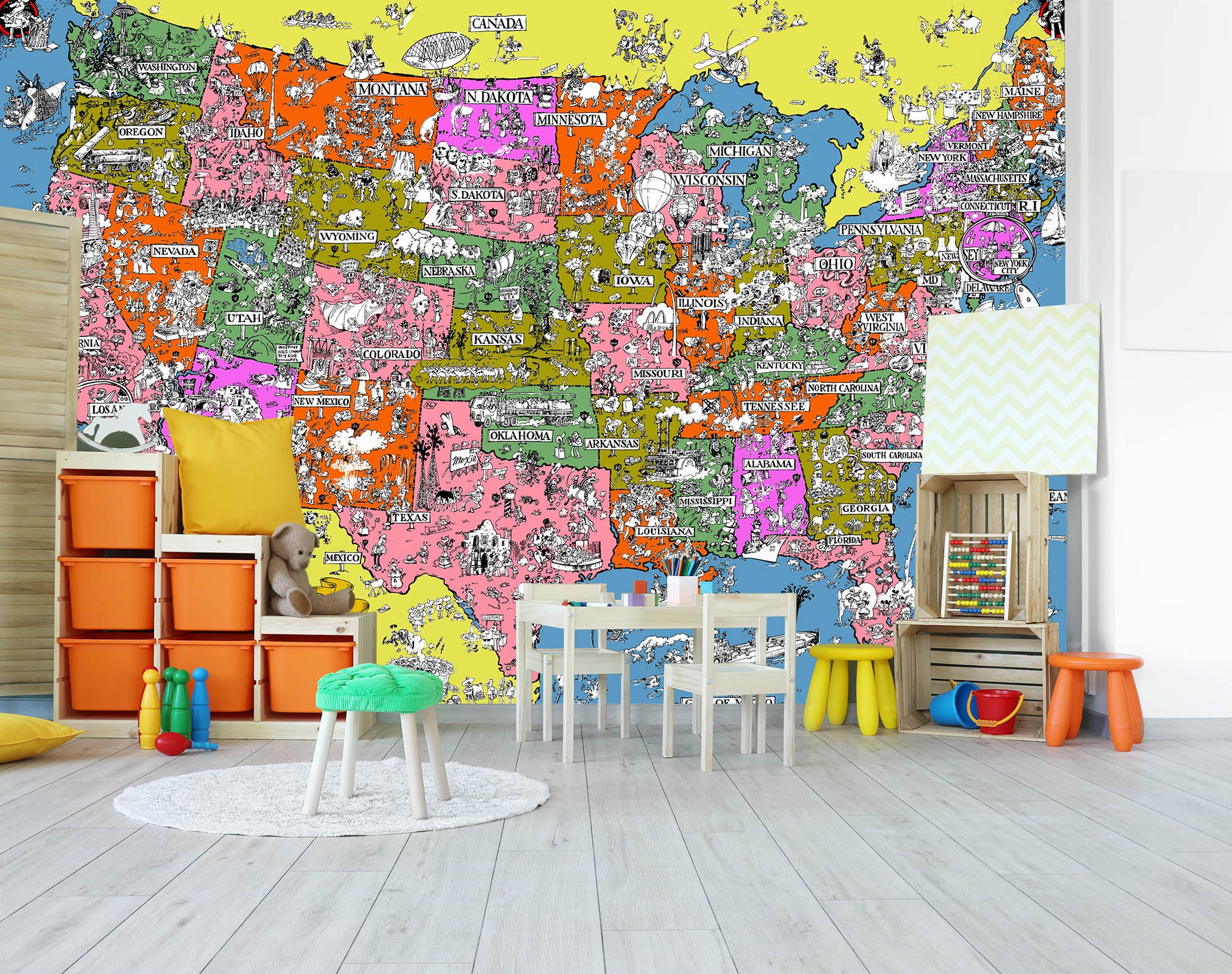 3D Color Graffiti 2006 World Map Wall Murals