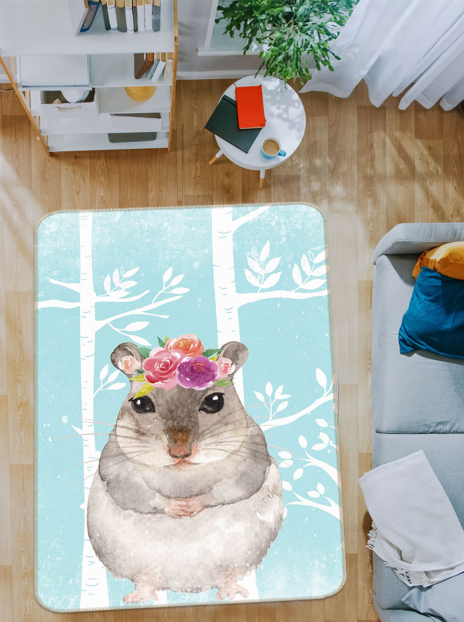 3D Gray Rat 137 Uta Naumann Rug Non Slip Rug Mat