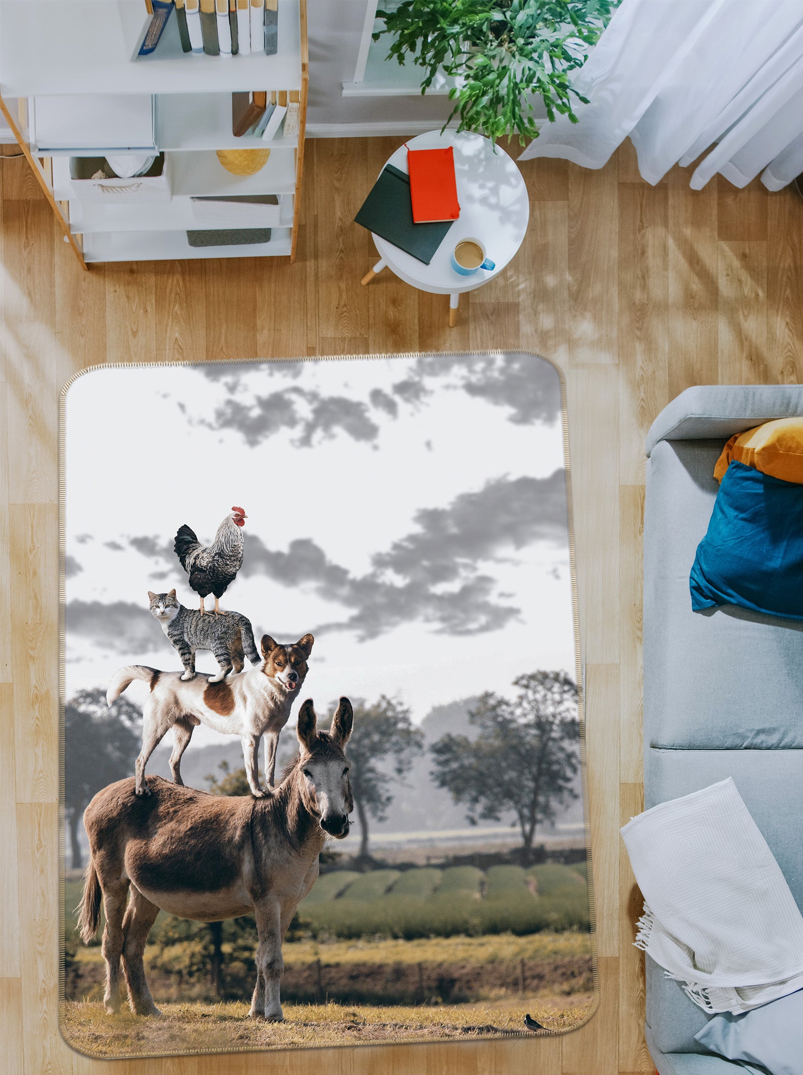 3D Donkey Puppy 157 Animal Non Slip Rug Mat