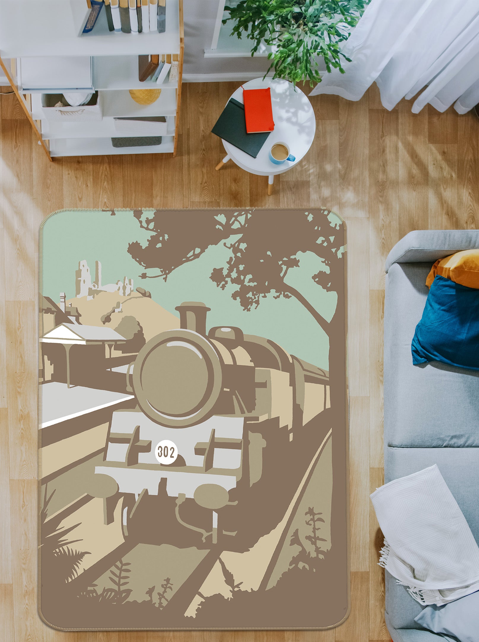 3D Swanage Railway 1009 Steve Read Rug Non Slip Rug Mat