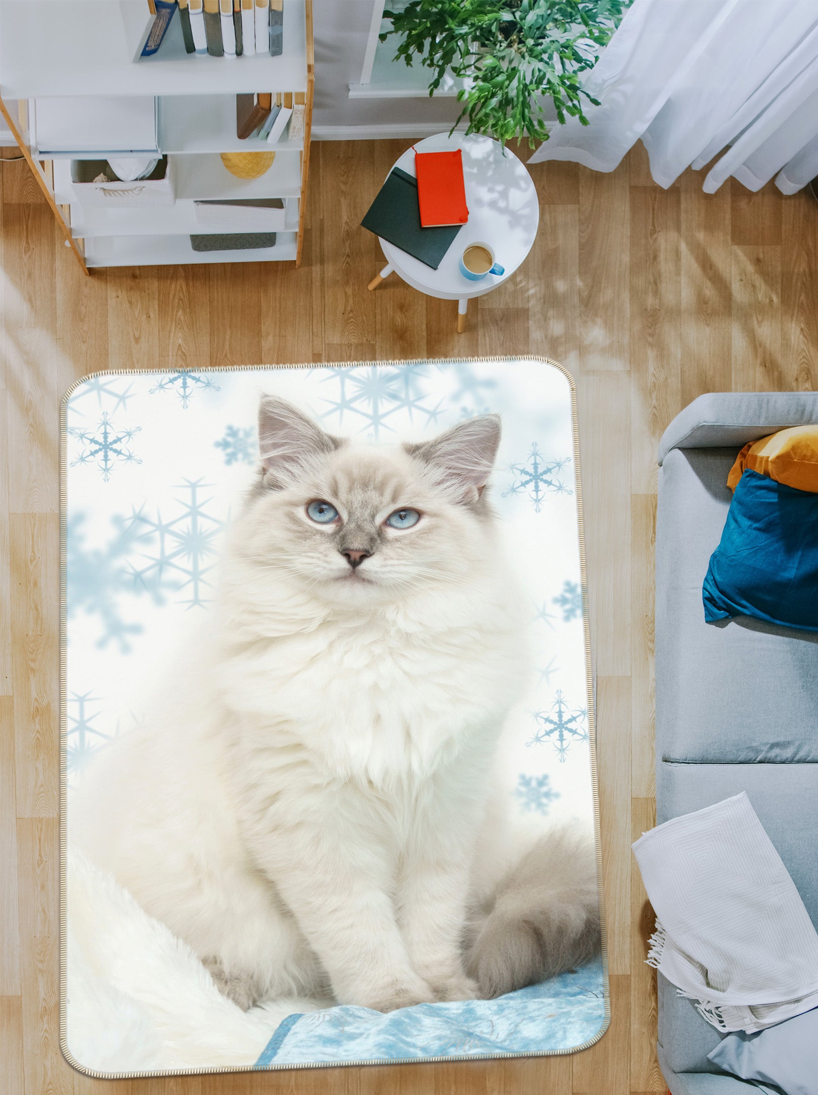 3D White Kitten 187 Animal Non Slip Rug Mat