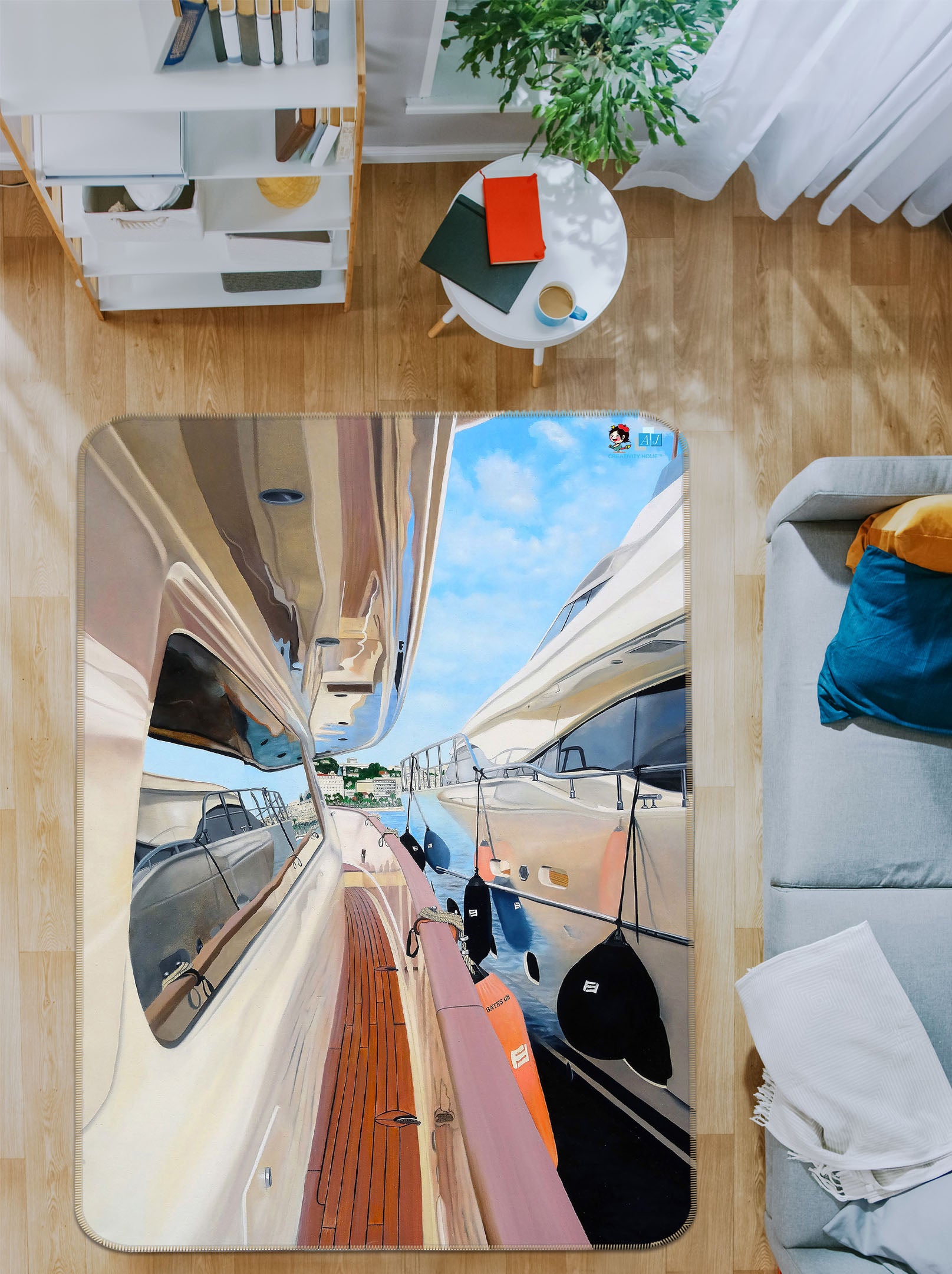 3D Ship Window 11150 Matthew Holden Bates Rug Non Slip Rug Mat