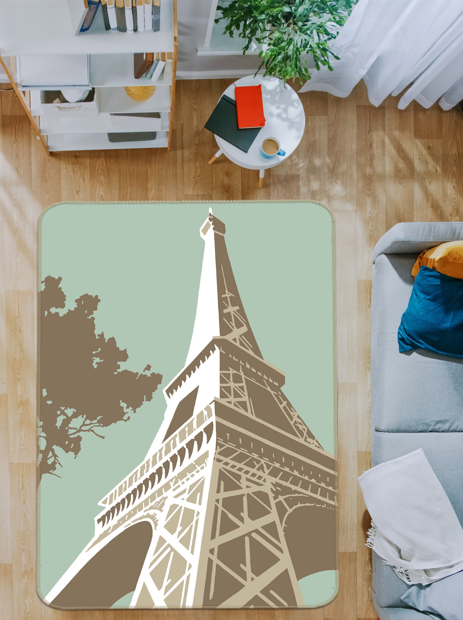 3D Eiffel Tower 1115 Steve Read Rug Non Slip Rug Mat