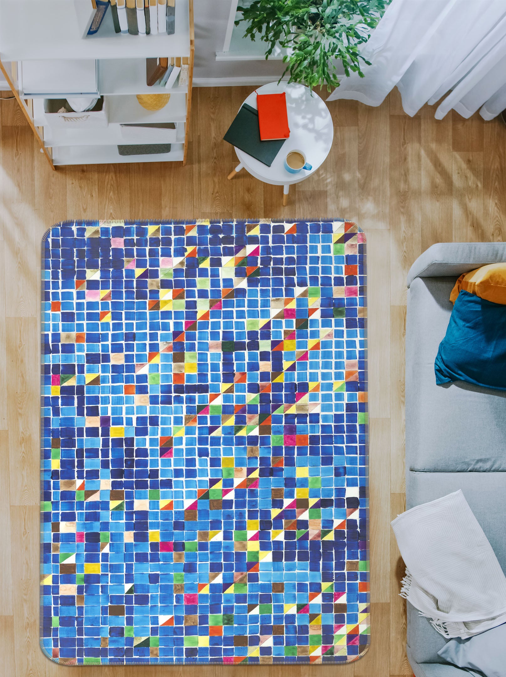 3D Color Brick 3029 Allan P. Friedlander Rug Non Slip Rug Mat