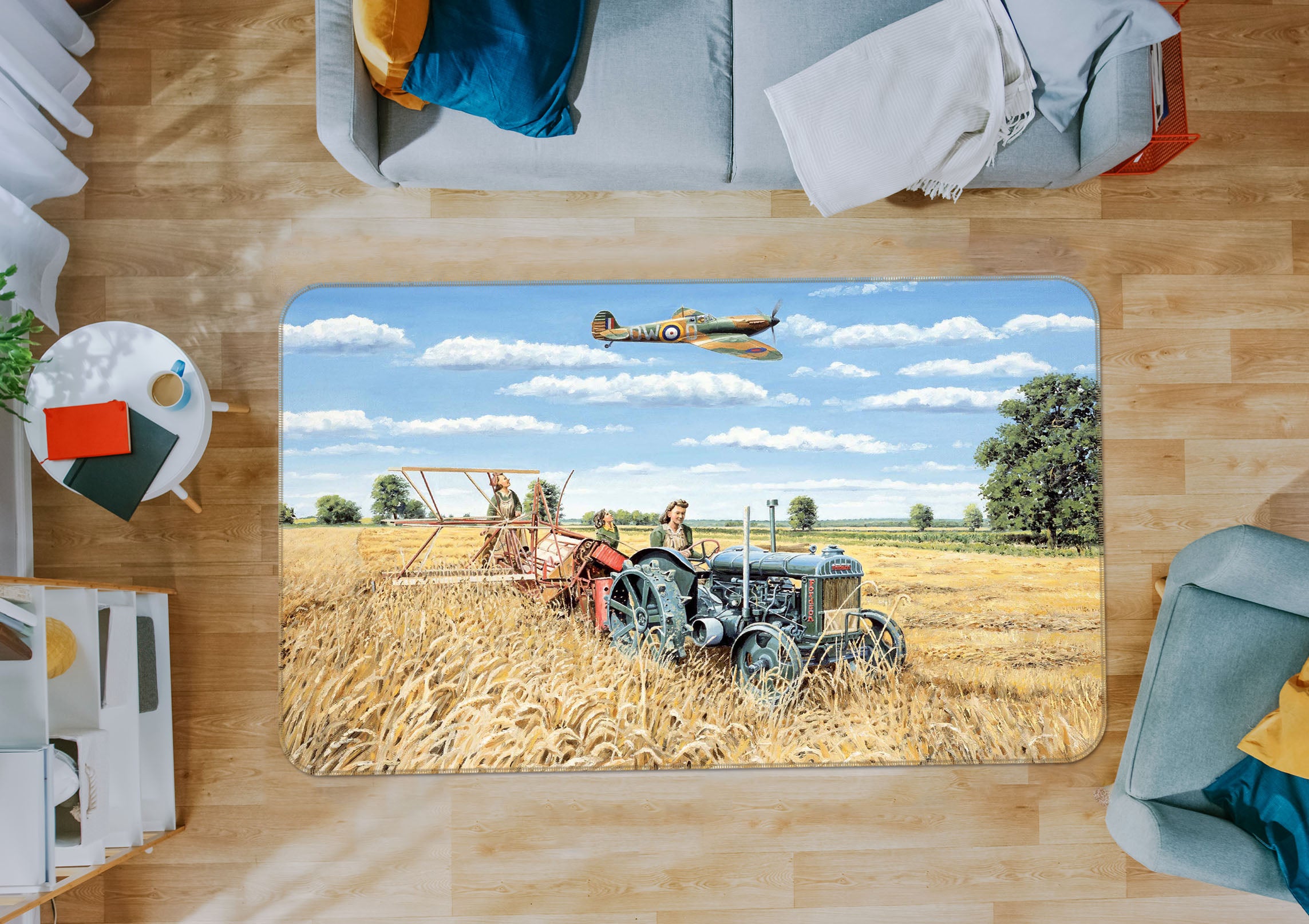 3D Harvesting Victory 1079 Trevor Mitchell Rug Non Slip Rug Mat