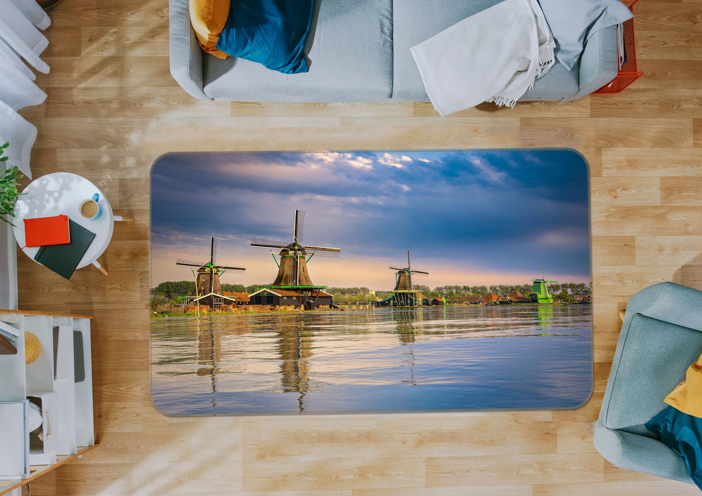 3D River Windmill 1080 Marco Carmassi Rug Non Slip Rug Mat