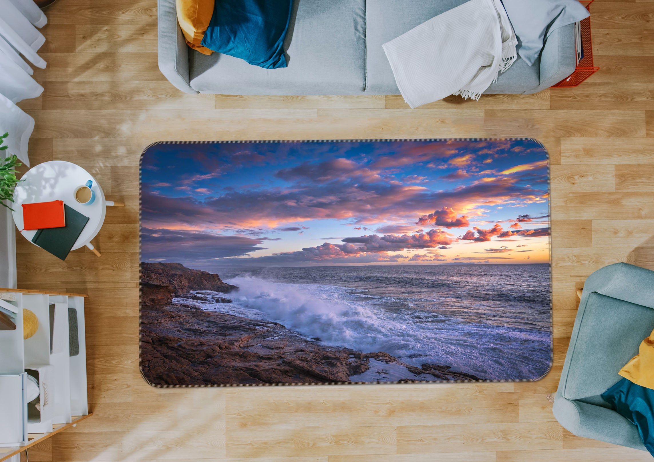 3D Sunset River 1164 Marco Carmassi Rug Non Slip Rug Mat