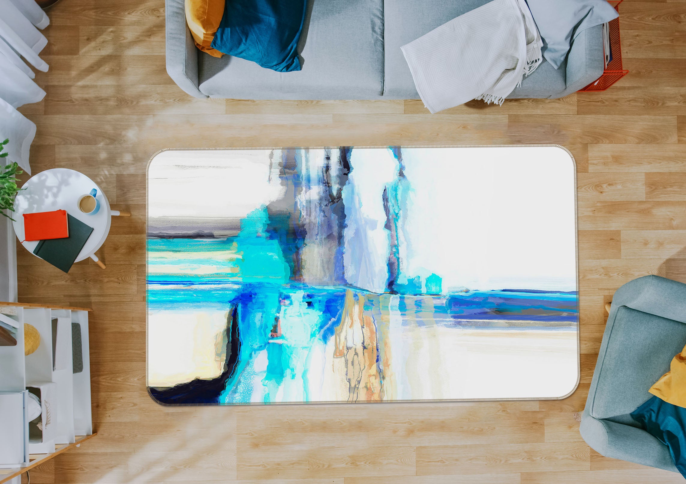 3D Ink Pattern 1011 Michael Tienhaara Rug Non Slip Rug Mat