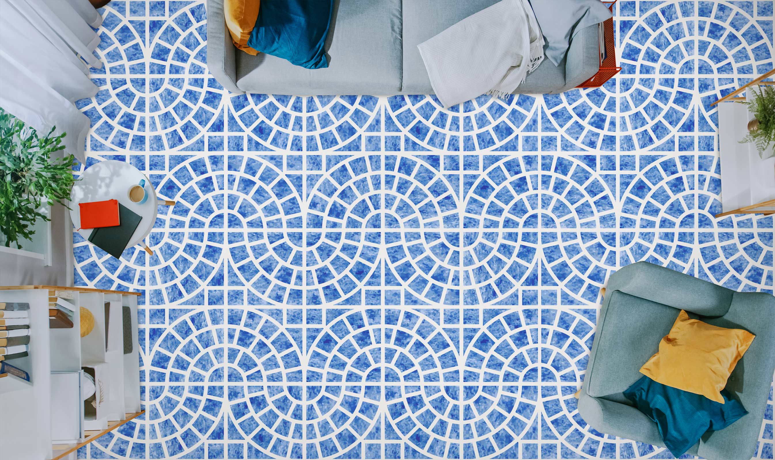 3D Simple Blue Pattern 121 Floor Mural  Wallpaper Murals Rug & Mat Print Epoxy waterproof bath floor