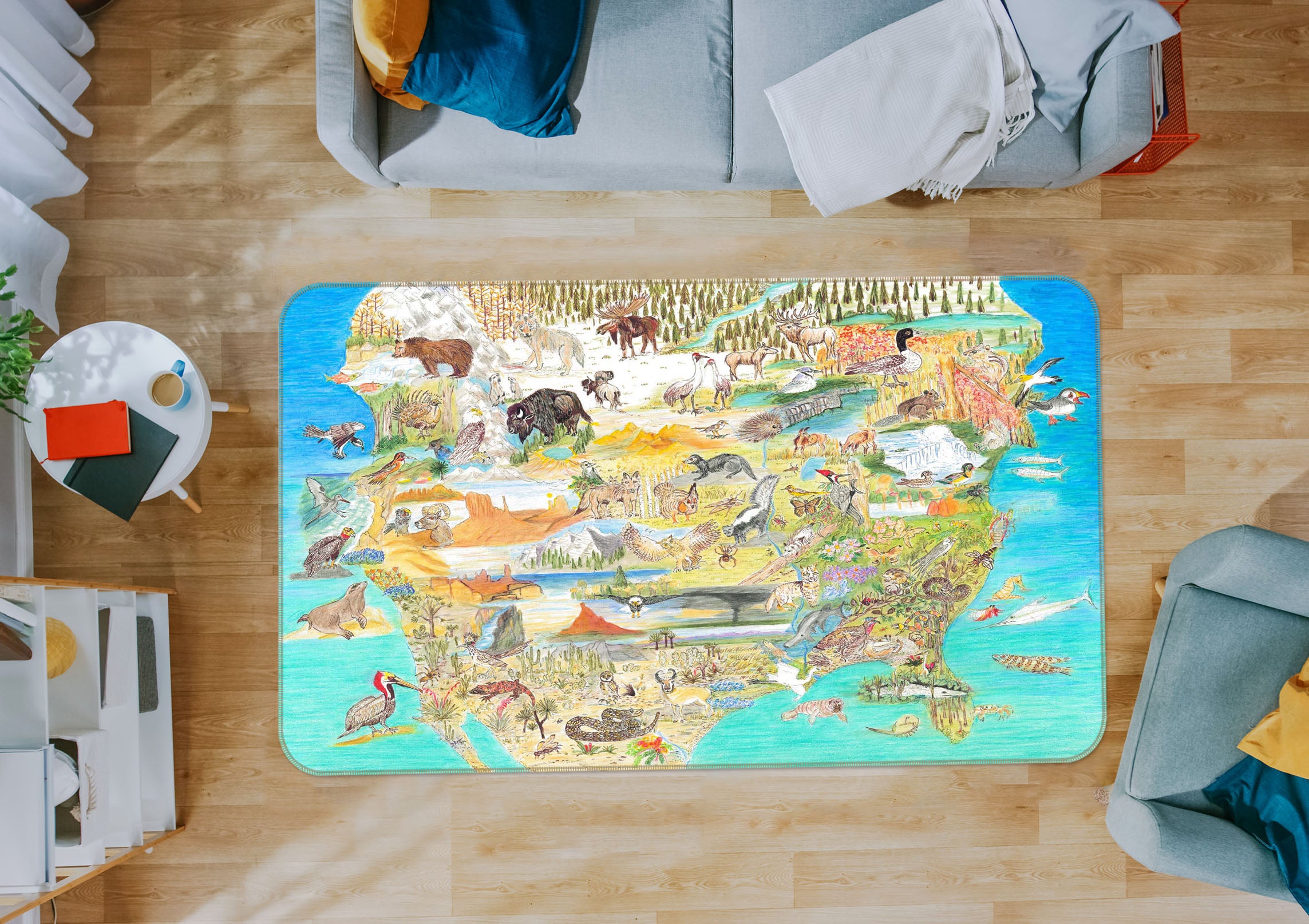 3D Cute Animal 1514 Michael Sewell Rug Non Slip Rug Mat