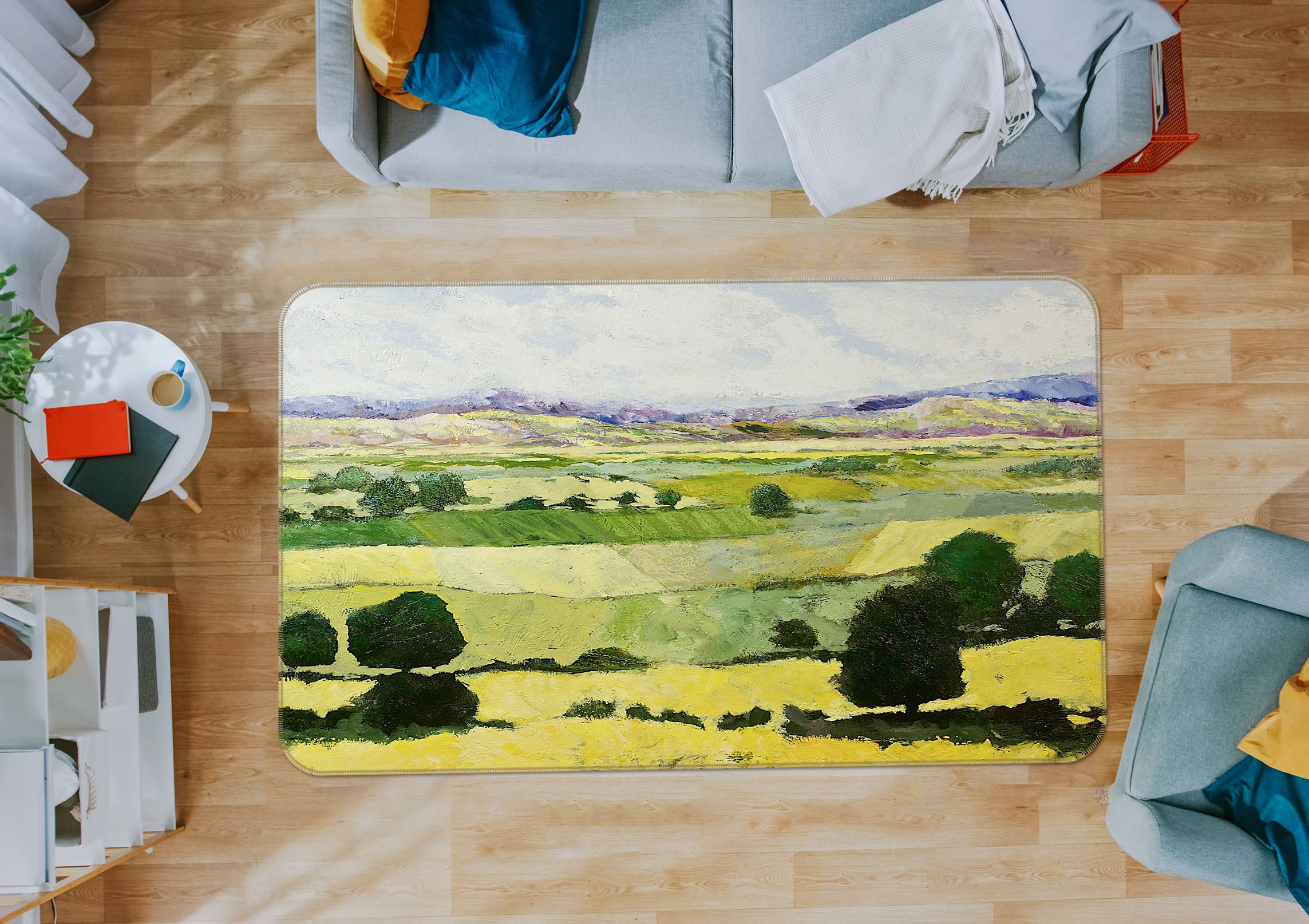 3D Napa Yellow 1008 Allan P. Friedlander Rug Non Slip Rug Mat