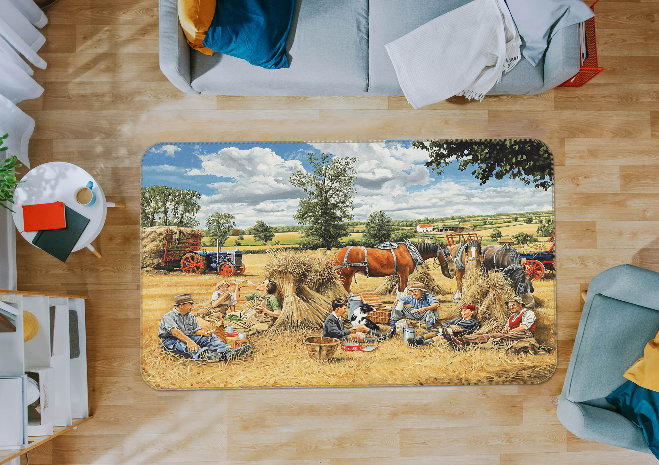 3D Harvest Lunch 1078 Trevor Mitchell Rug Non Slip Rug Mat