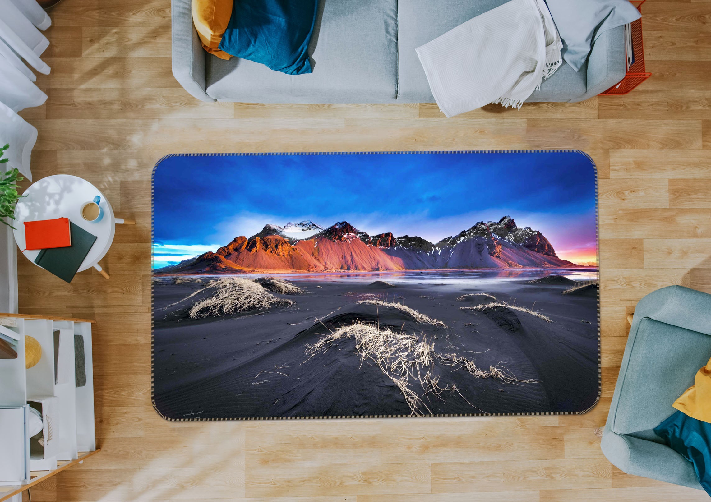 3D Valley At Dusk 1165 Marco Carmassi Rug Non Slip Rug Mat