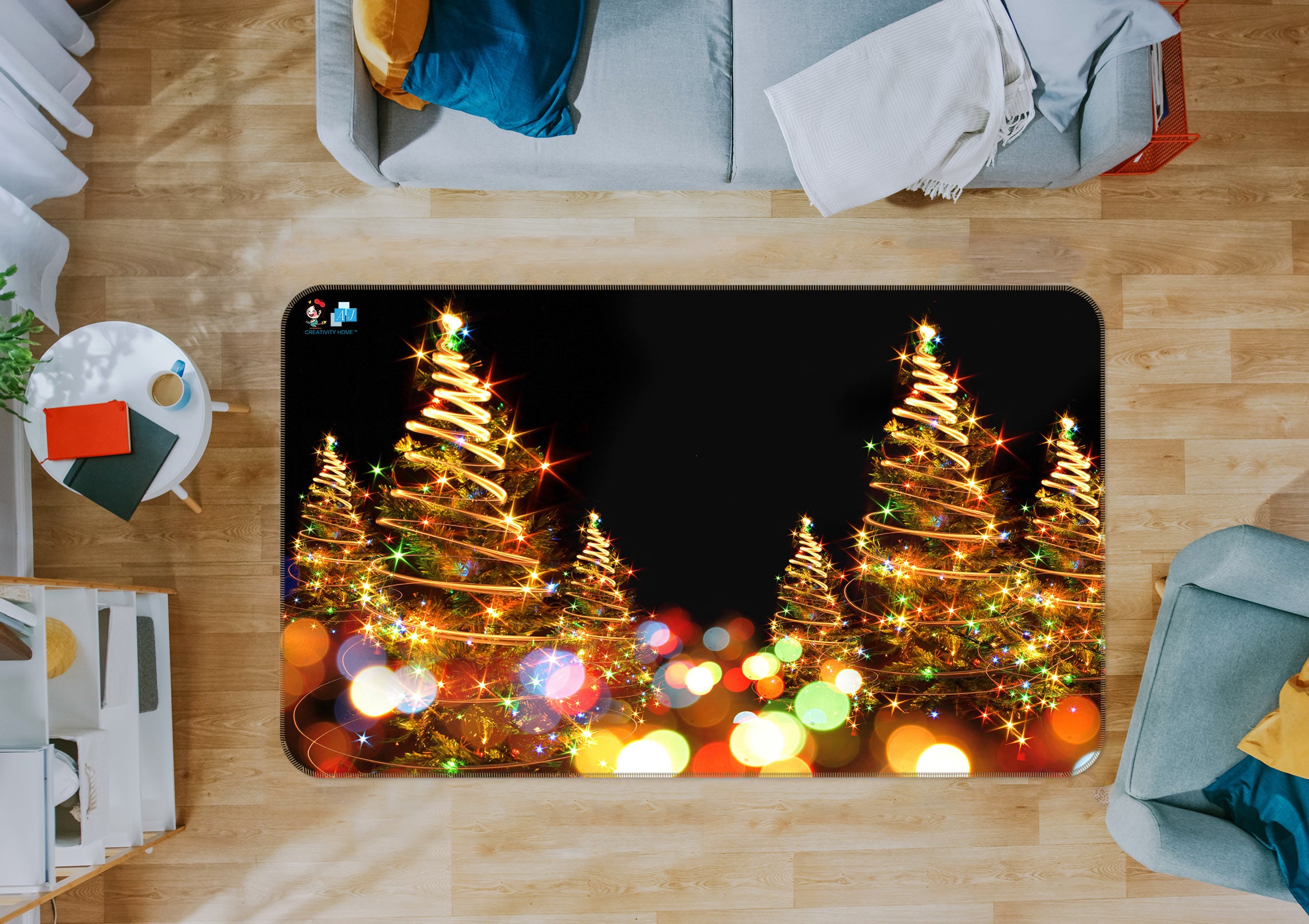 3D Light Tree 56099 Christmas Non Slip Rug Mat Xmas