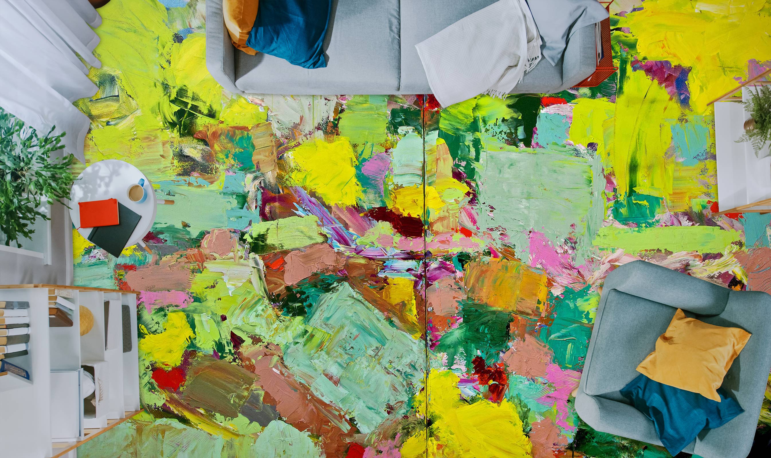 3D Paint Brush Colorful 9634 Allan P. Friedlander Floor Mural  Wallpaper Murals Self-Adhesive Removable Print Epoxy