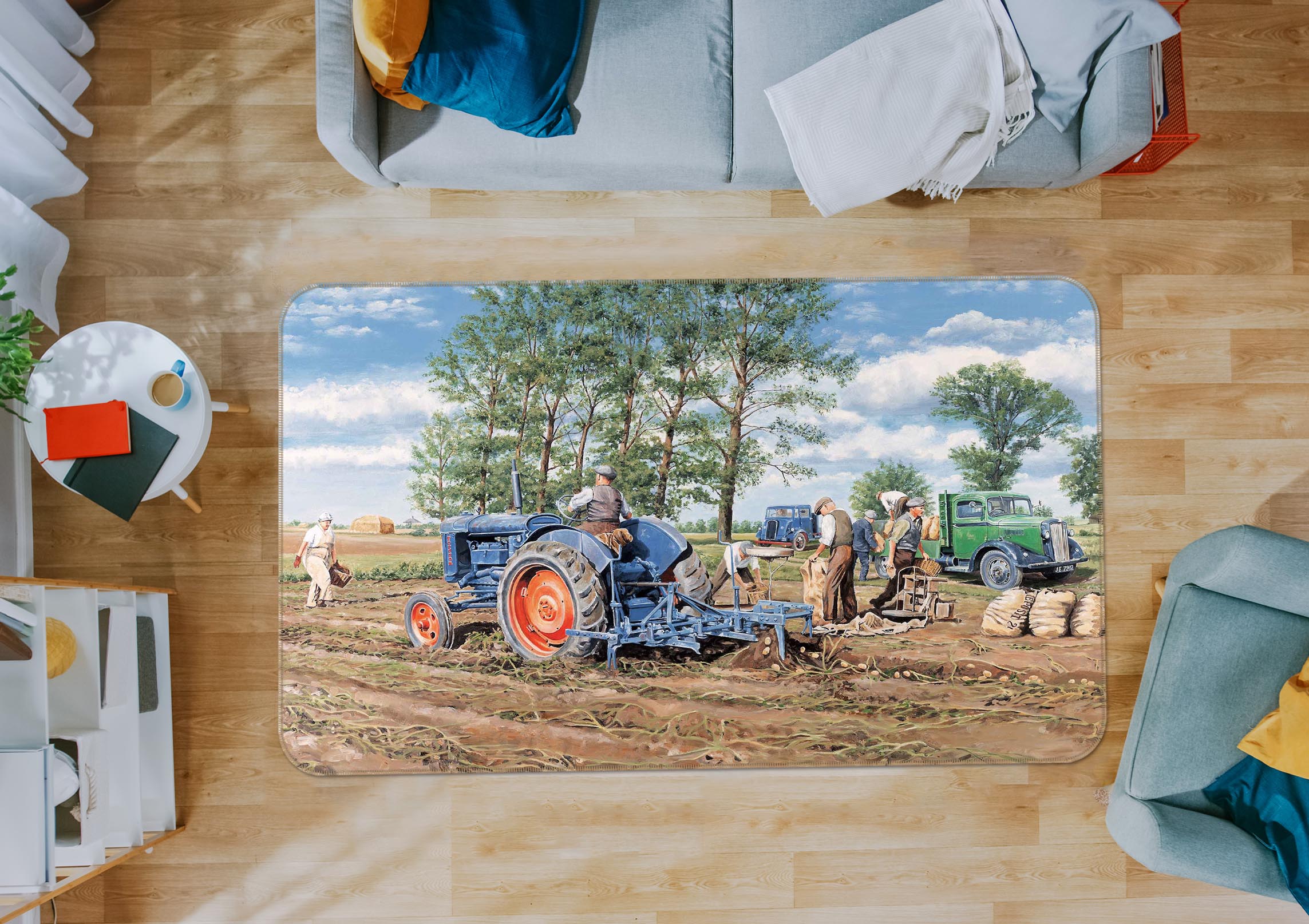 3D Lifting The Crop 1086 Trevor Mitchell Rug Non Slip Rug Mat