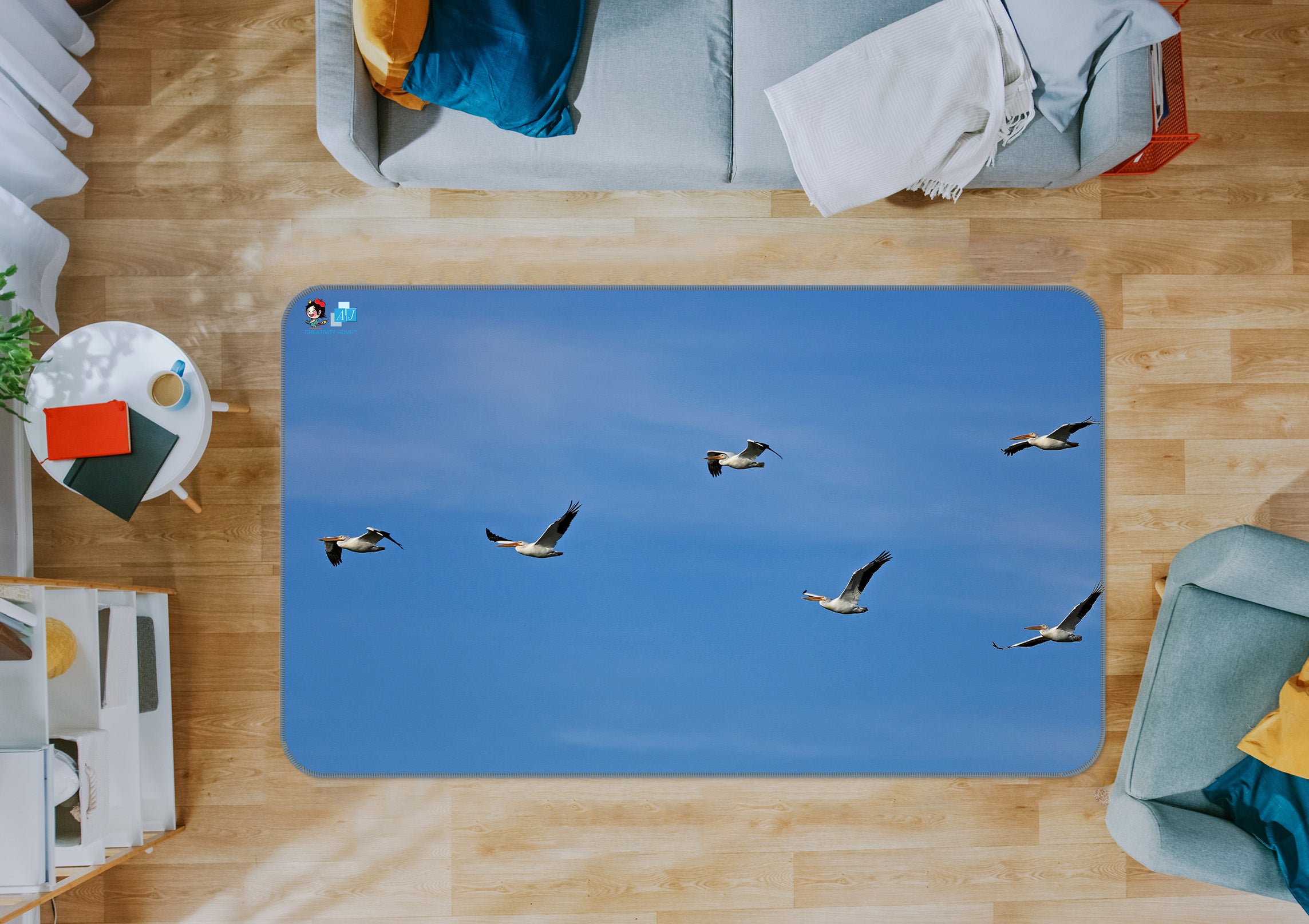 3D Seagull 11192 Kathy Barefield Rug Non Slip Rug Mat