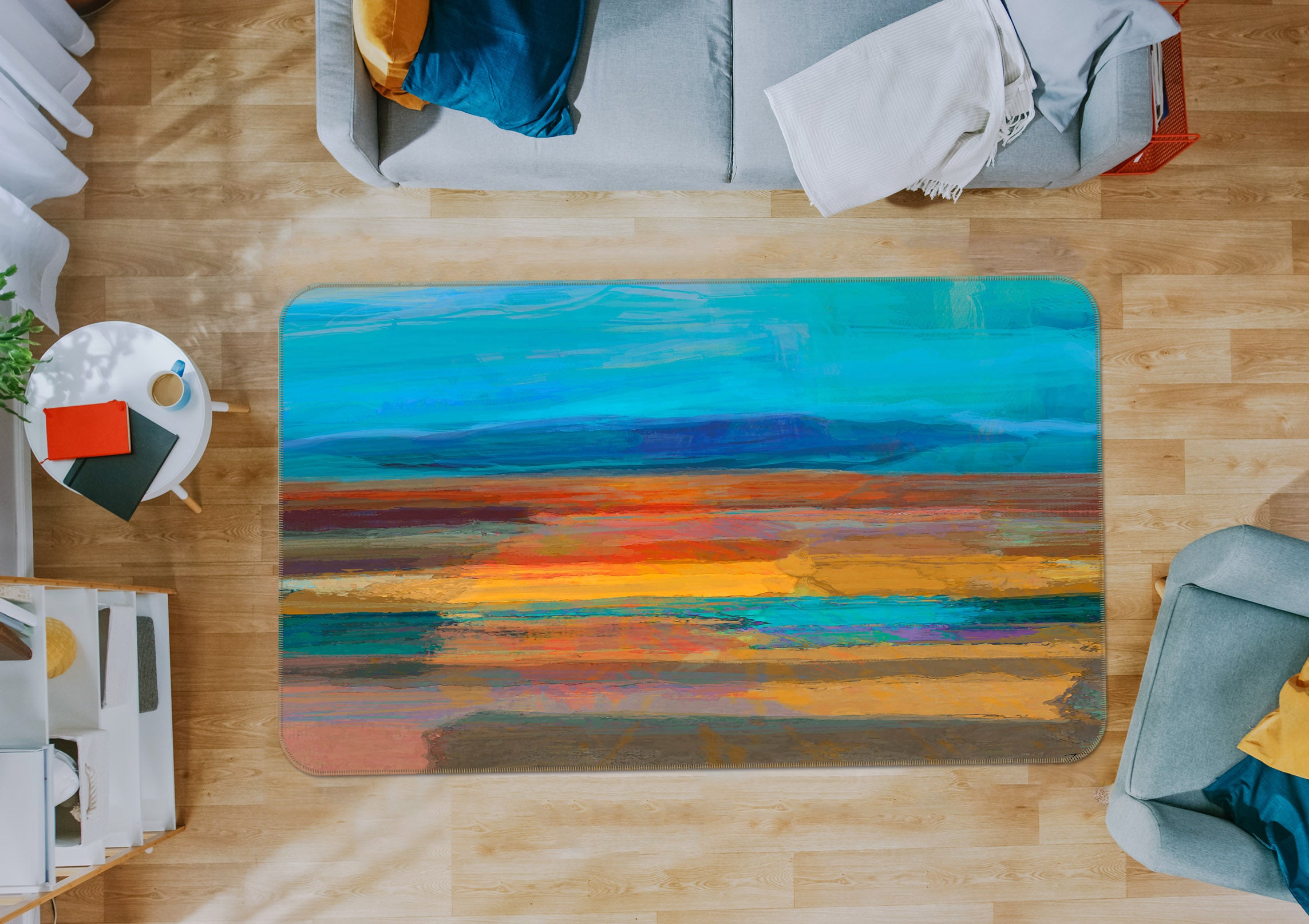 3D Beautiful Sunset 1037 Michael Tienhaara Rug Non Slip Rug Mat