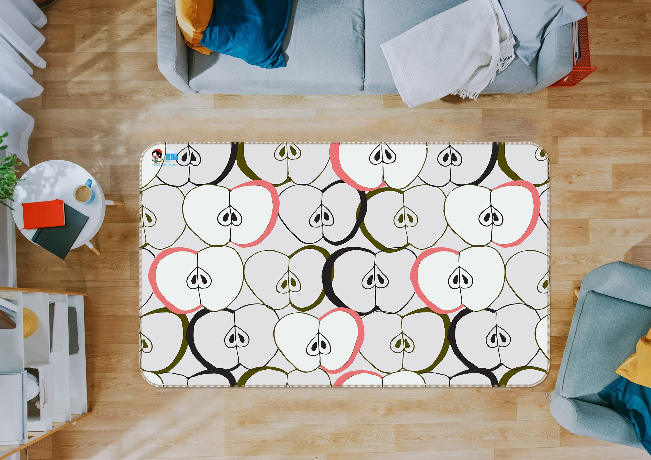 3D Appler Pattern 107129 Kashmira Jayaprakash Rug Non Slip Rug Mat