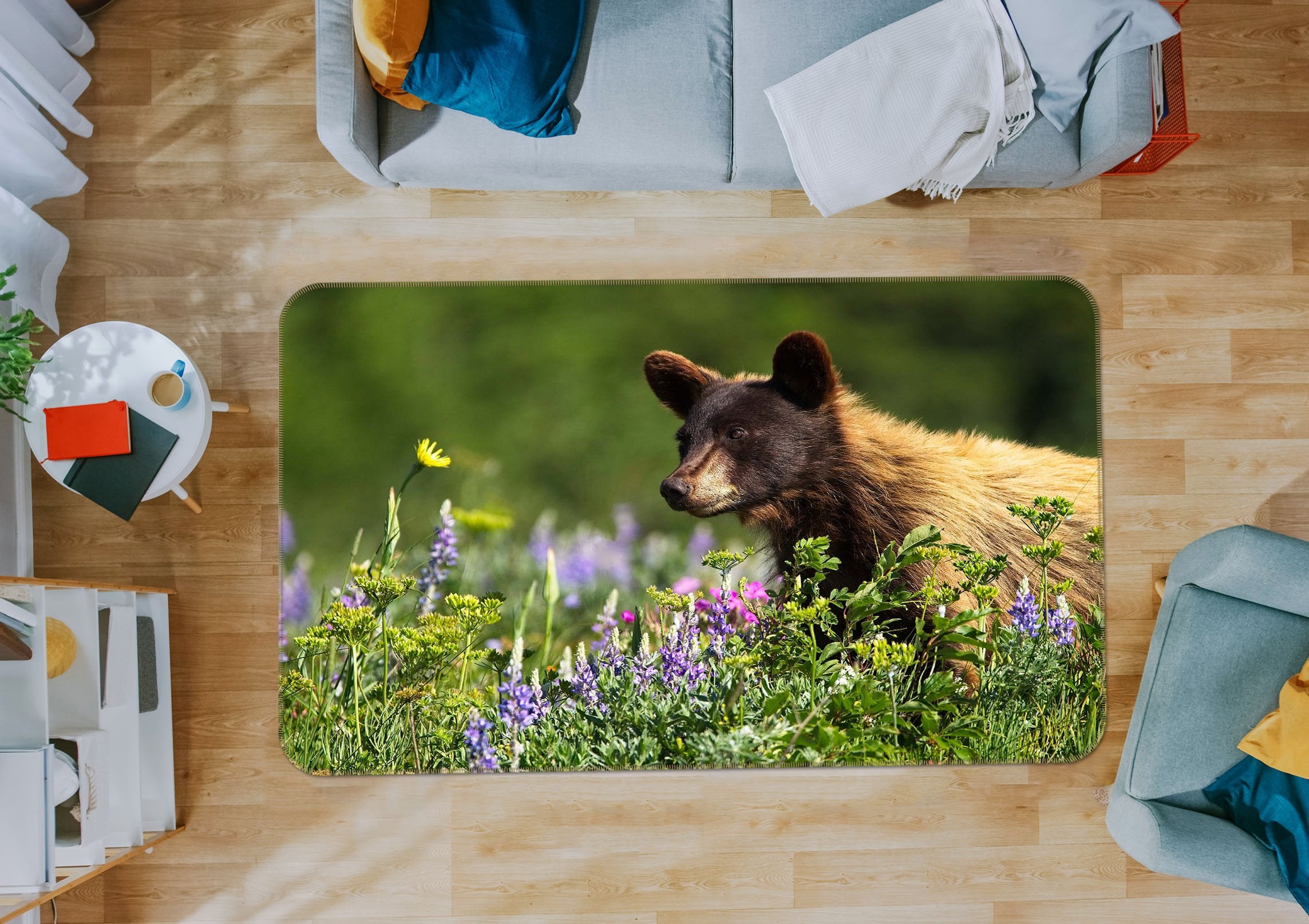 3D Bear Cub 1103 Kathy Barefield Rug Non Slip Rug Mat Mat AJ Creativity Home 