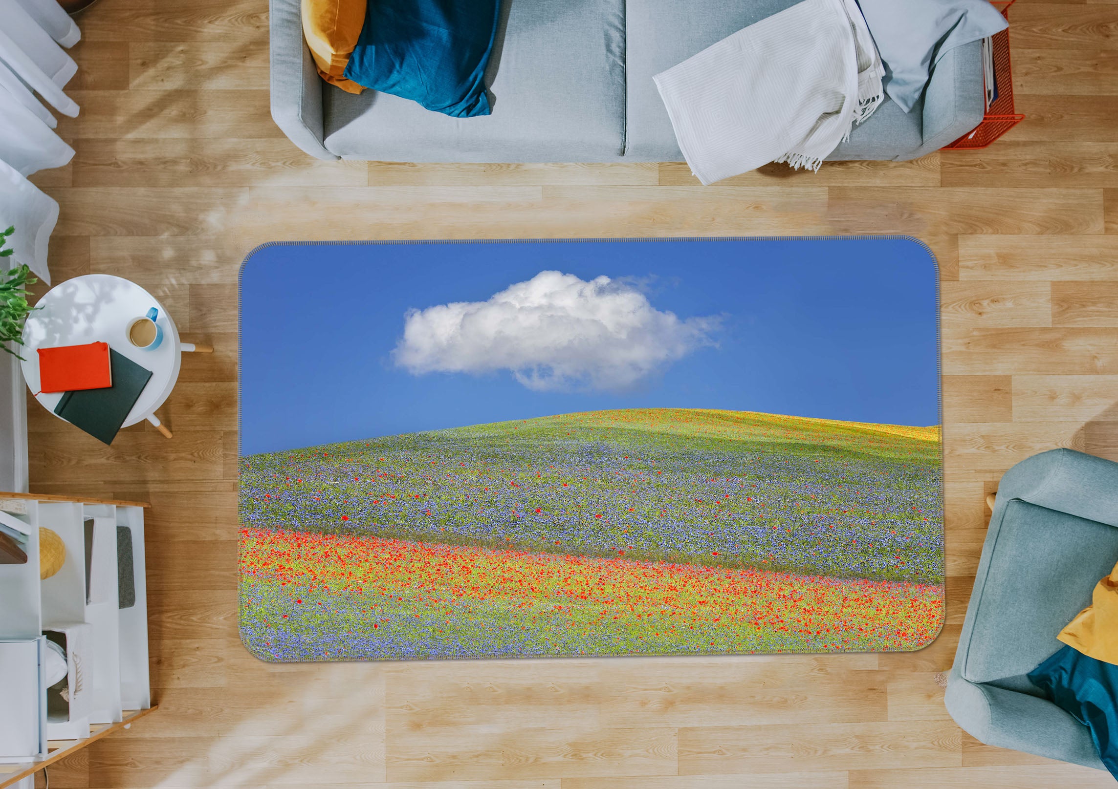 3D Summer Flowers 1153 Marco Carmassi Rug Non Slip Rug Mat