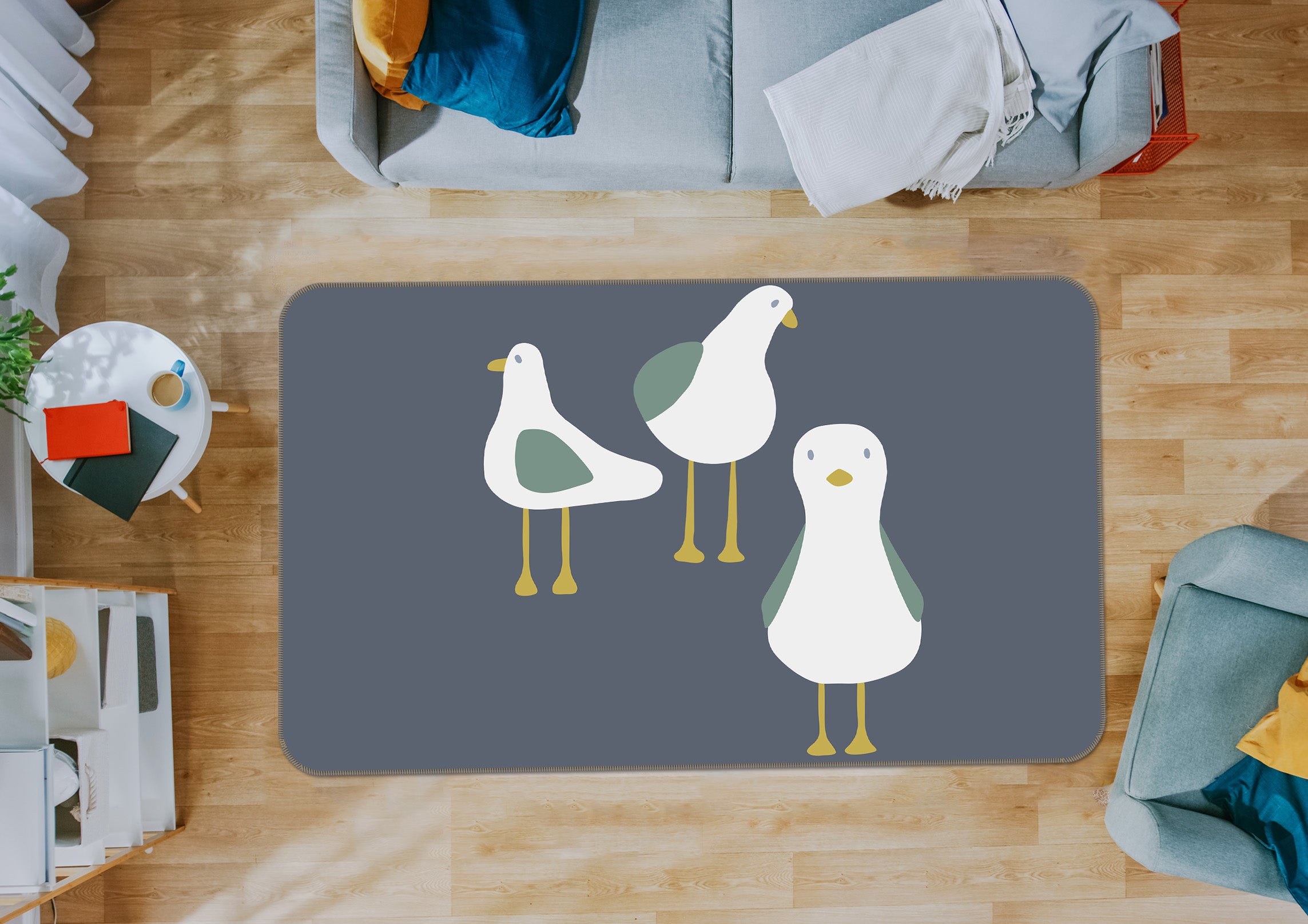 3D Cute Chick 1104 Jillian Helvey Rug Non Slip Rug Mat