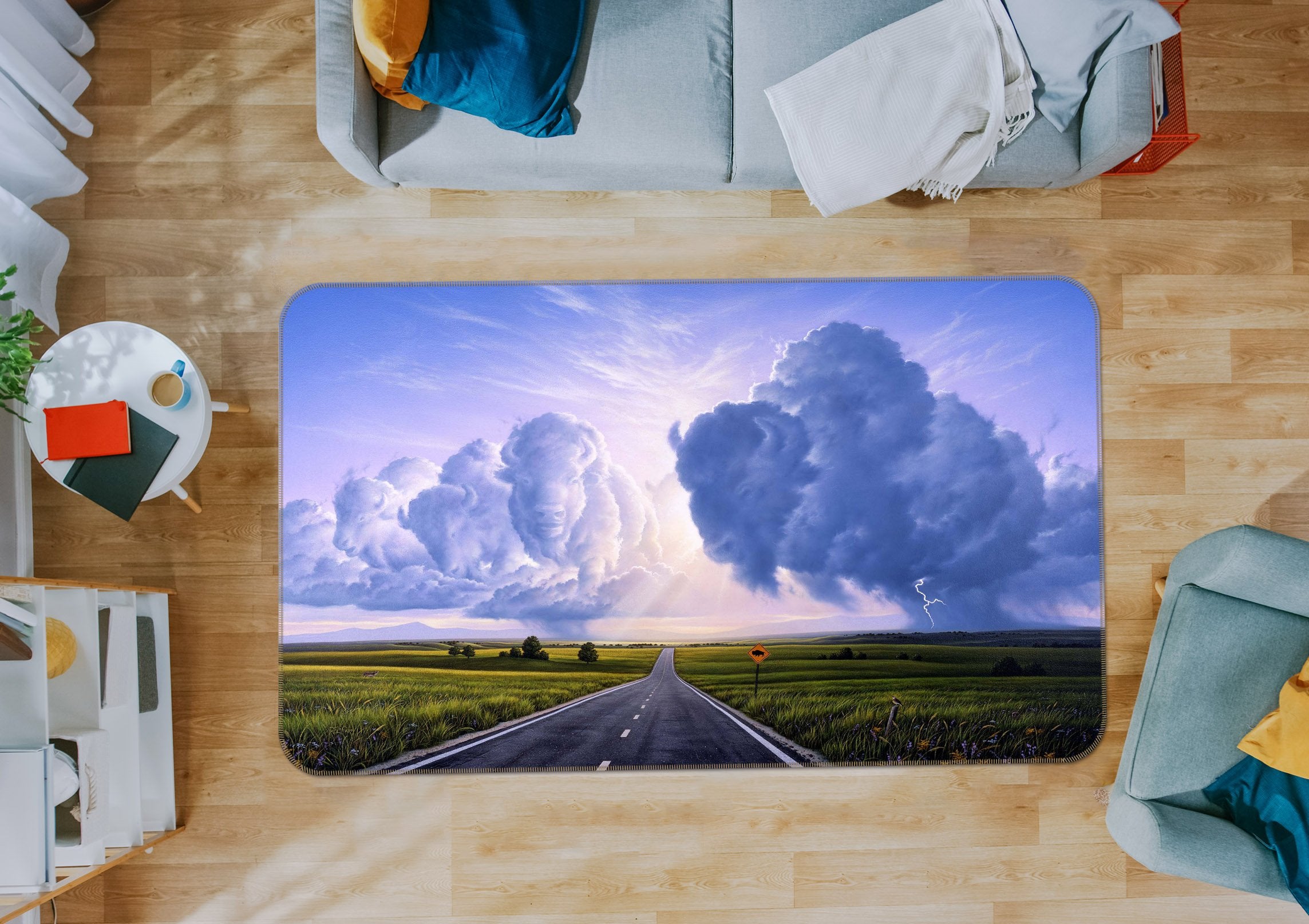 3D Big Storm 1053 Jerry LoFaro Rug Non Slip Rug Mat Mat AJ Creativity Home 