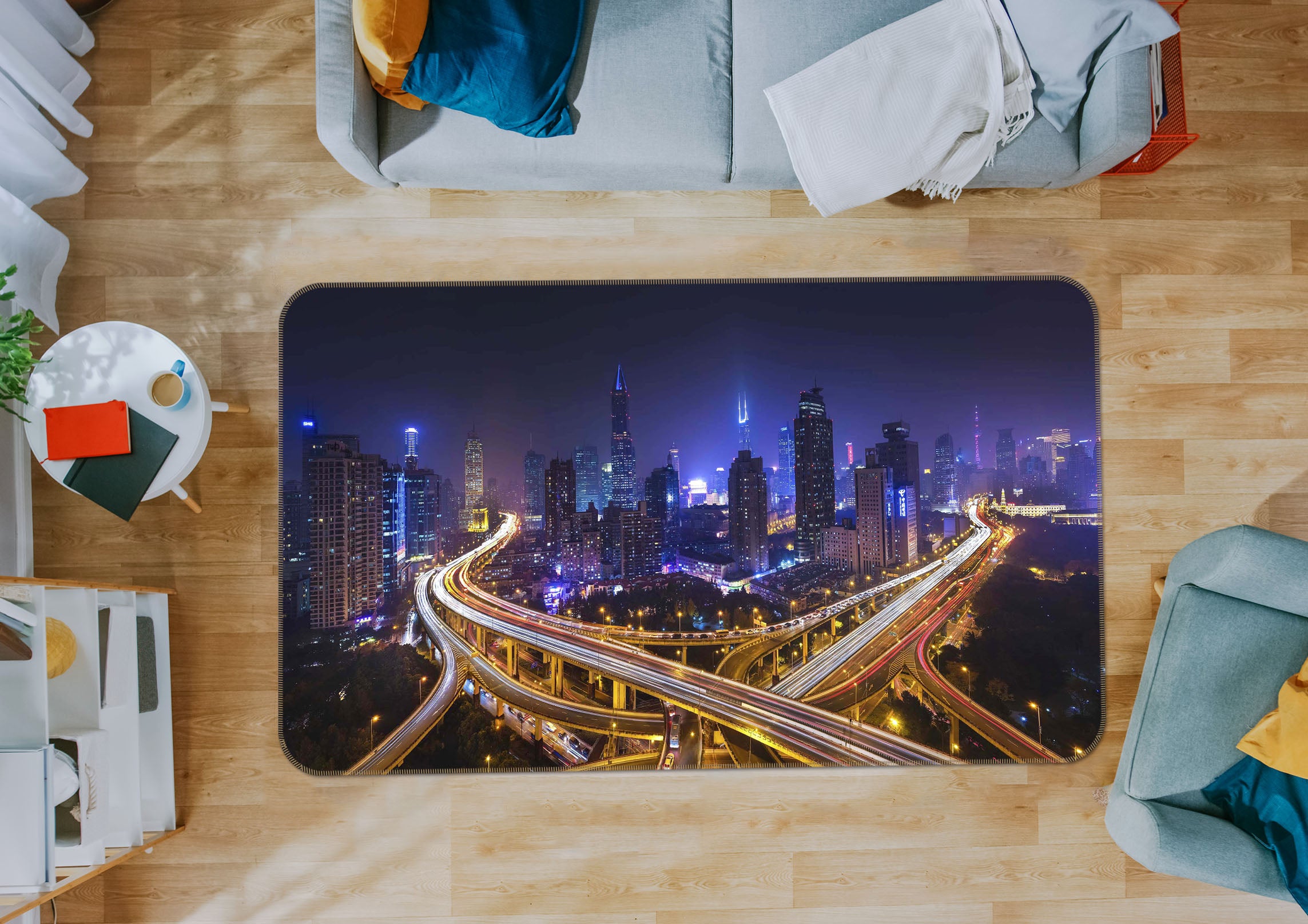 3D Transportation Hub 1165 Marco Carmassi Rug Non Slip Rug Mat