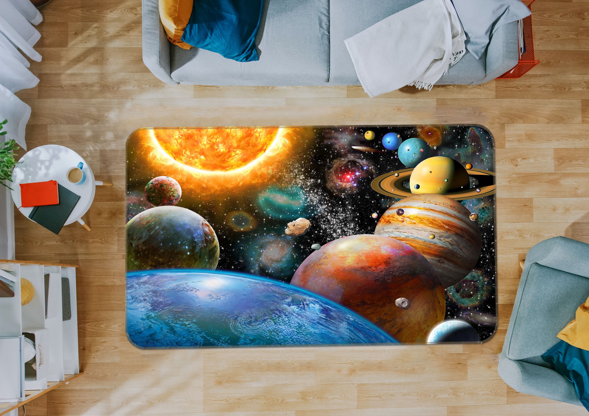 3D Color Planet 1055 Adrian Chesterman Rug Non Slip Rug Mat