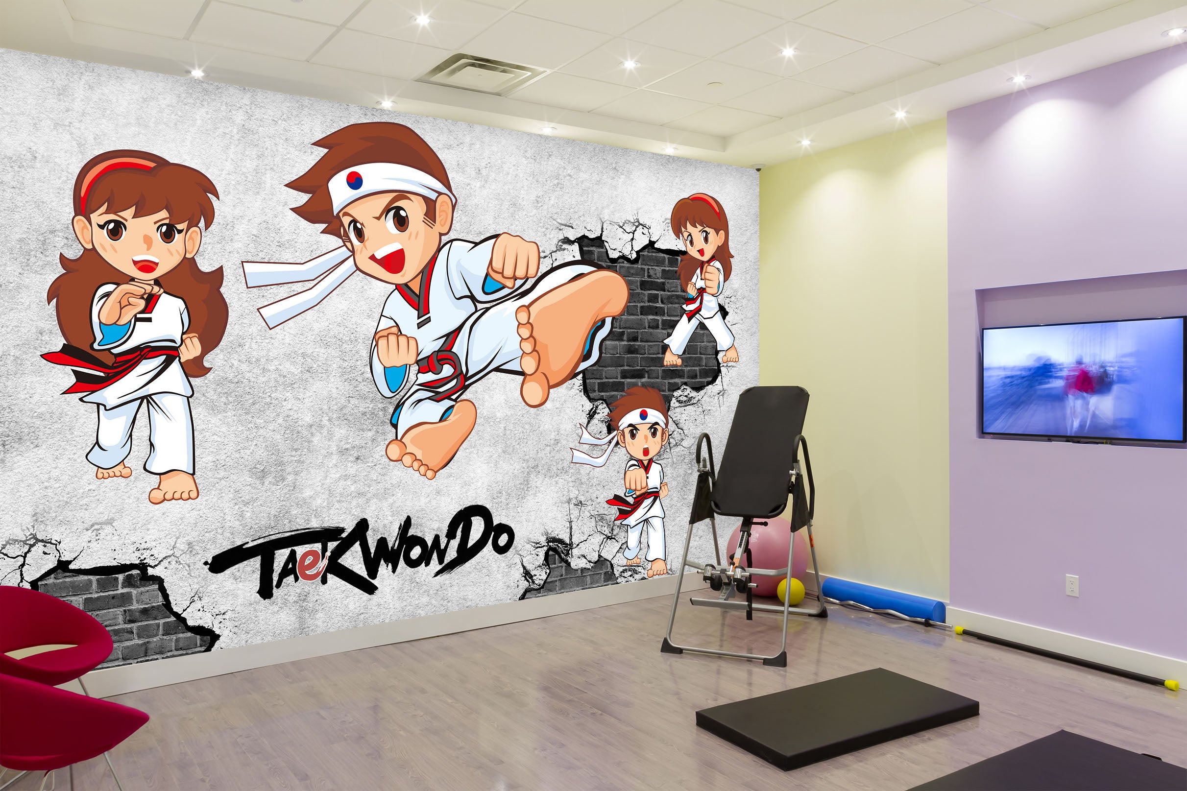 3D Taekwondo Boy 038 Wall Murals