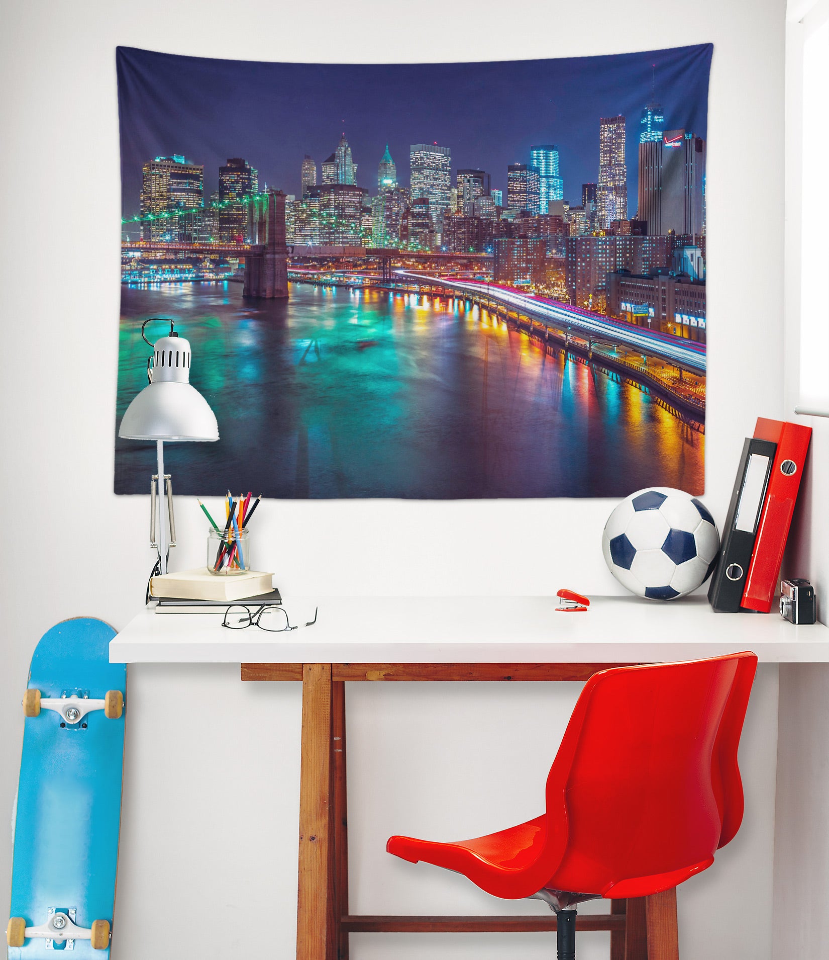 3D Night View River 112169 Assaf Frank Tapestry Hanging Cloth Hang