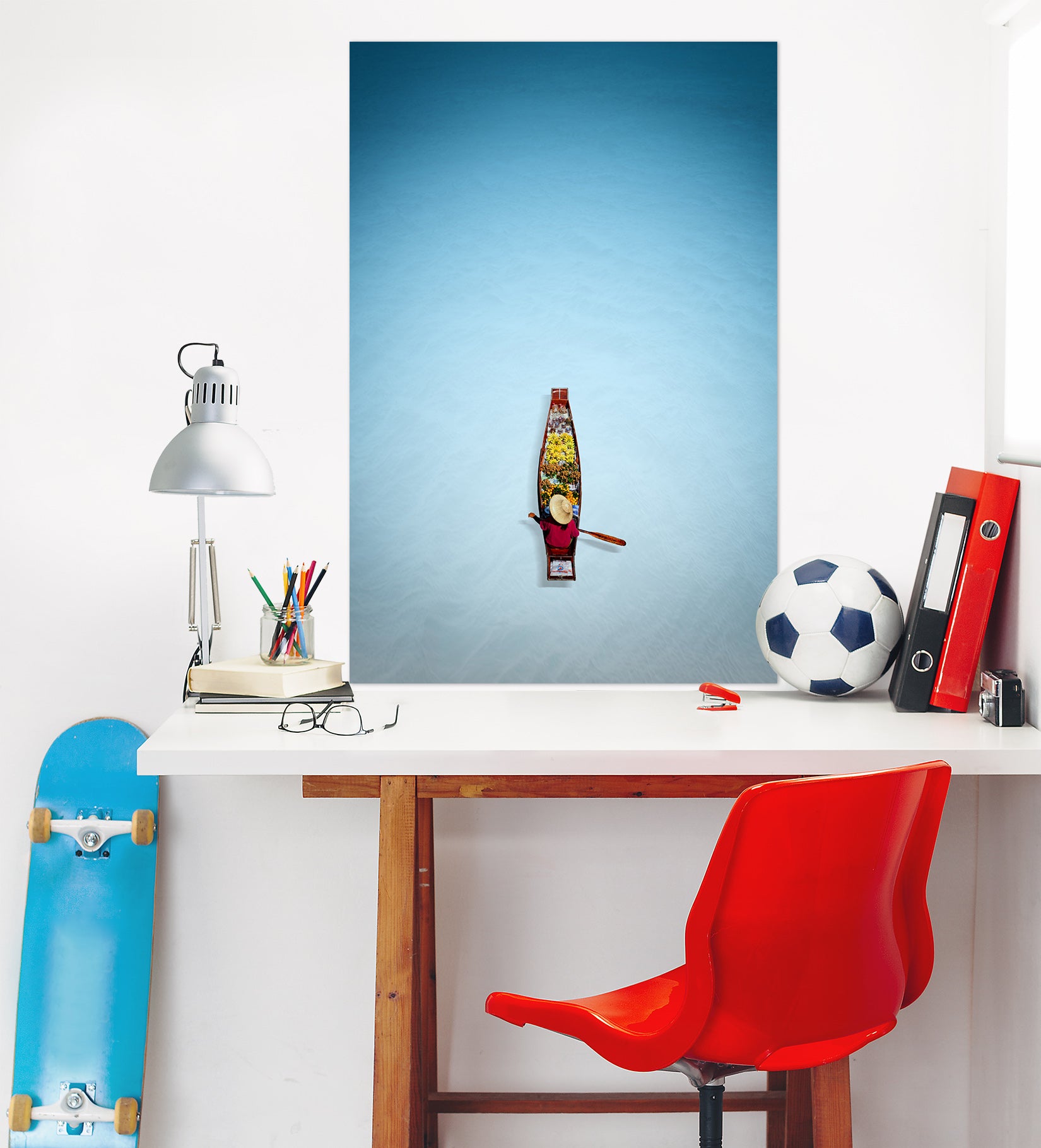 3D Boat In River 194 Marco Carmassi Wall Sticker