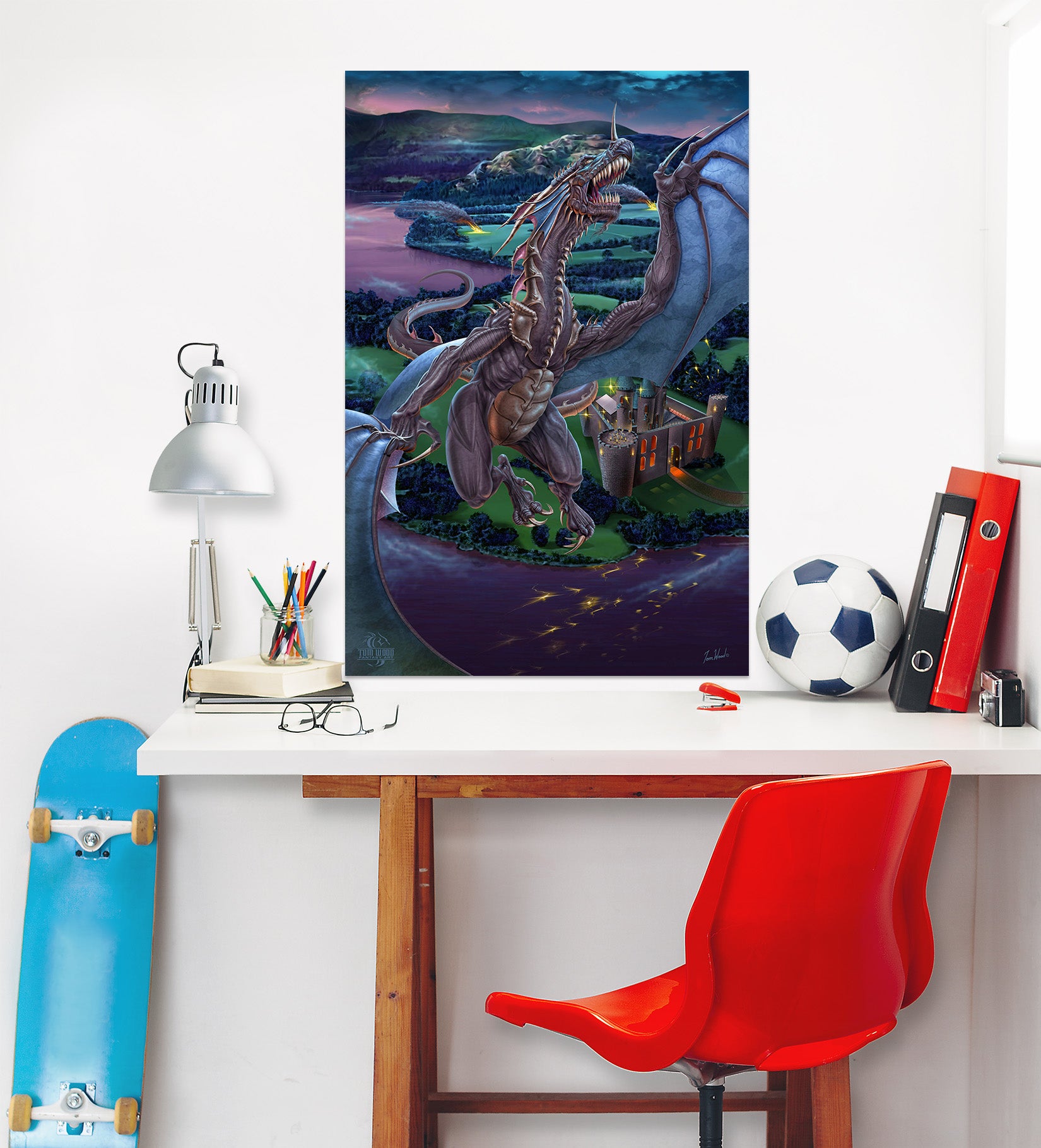 3D Big Dragon 5129 Tom Wood Wall Sticker