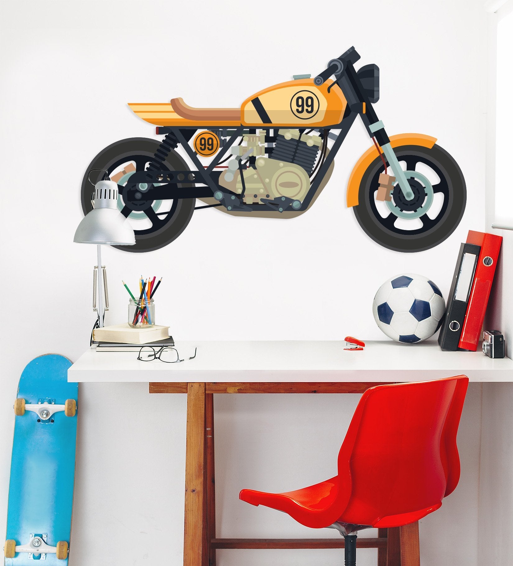 3D Yellow Motorcycle 257 Vehicles Wallpaper AJ Wallpaper 