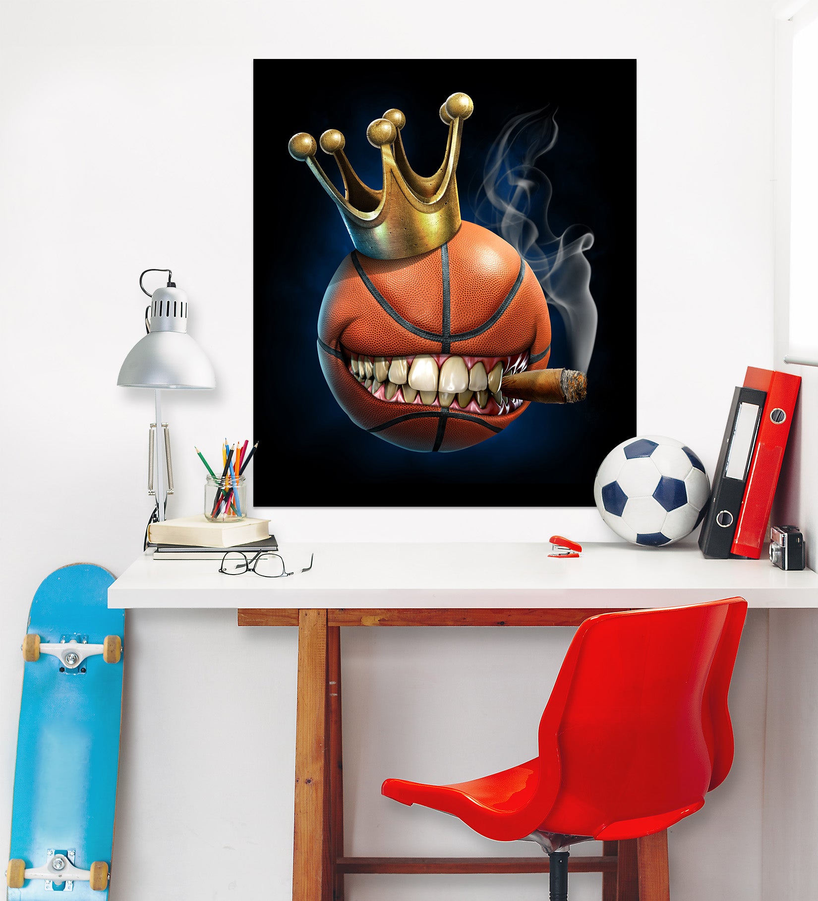 3D Crown Teeth Basketball 5107 Tom Wood Wall Sticker