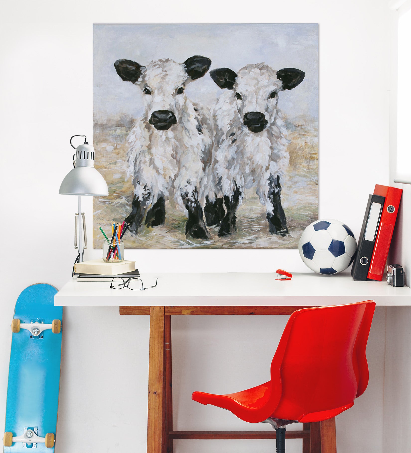 3D Small Cow 005 Debi Coules Wall Sticker