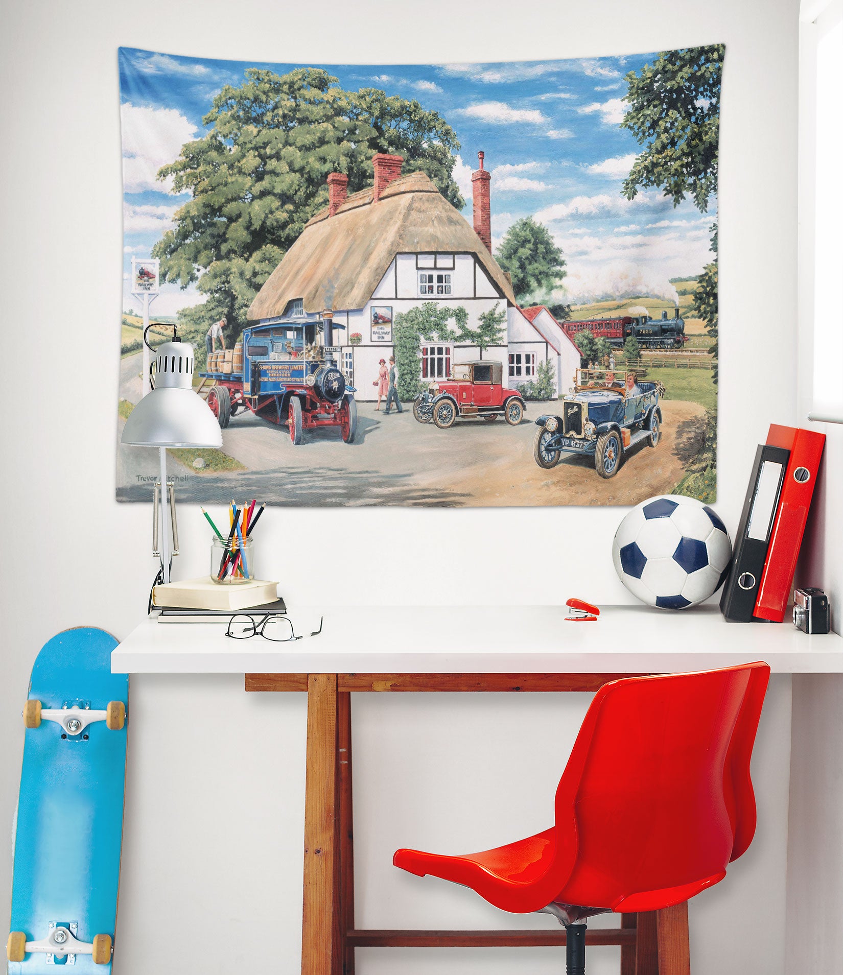 3D Houses Tractor 11249 Trevor Mitchell Tapestry Hanging Cloth Hang