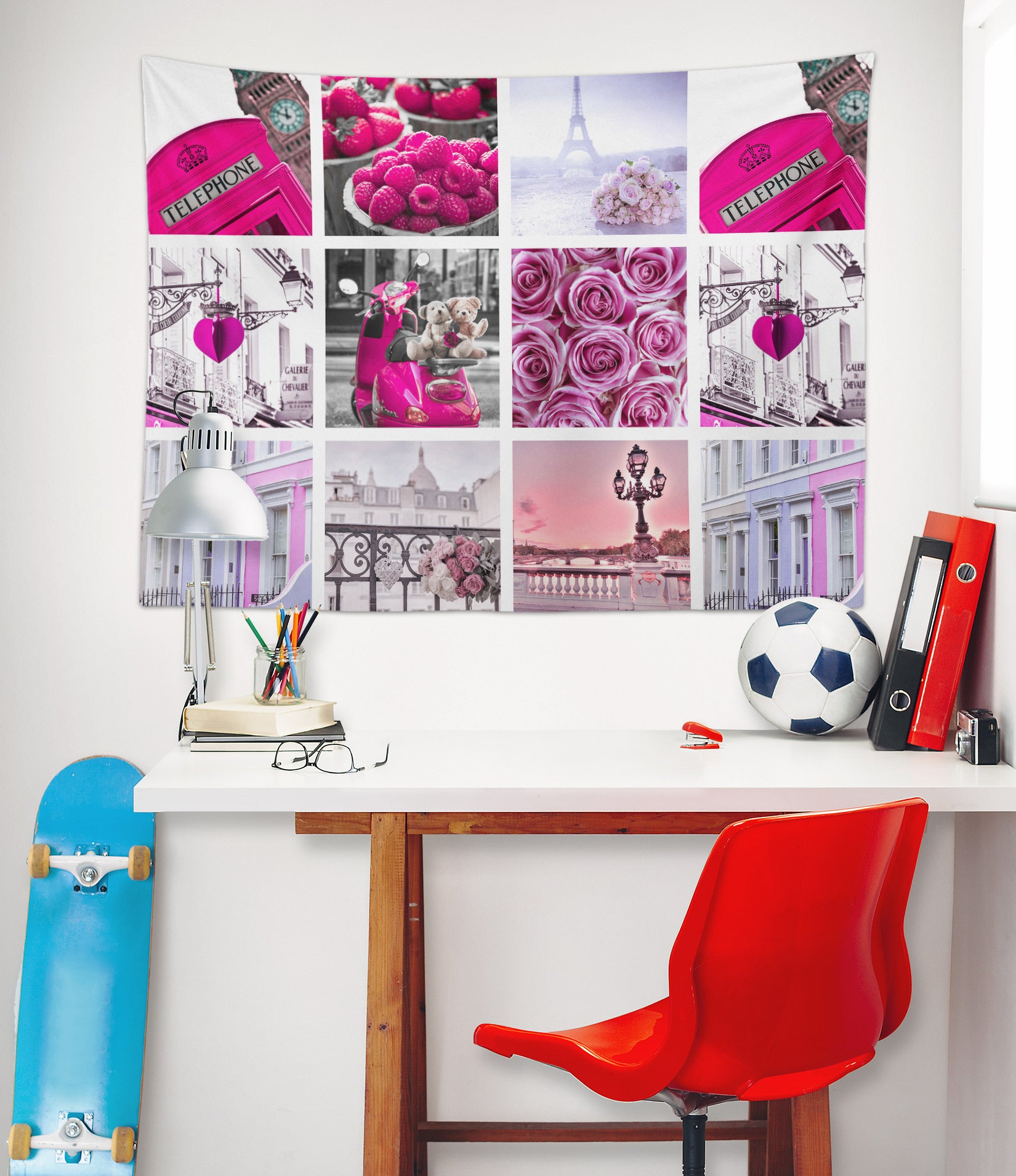 3D Pink Rose Phone Booth 11675 Assaf Frank Tapestry Hanging Cloth Hang