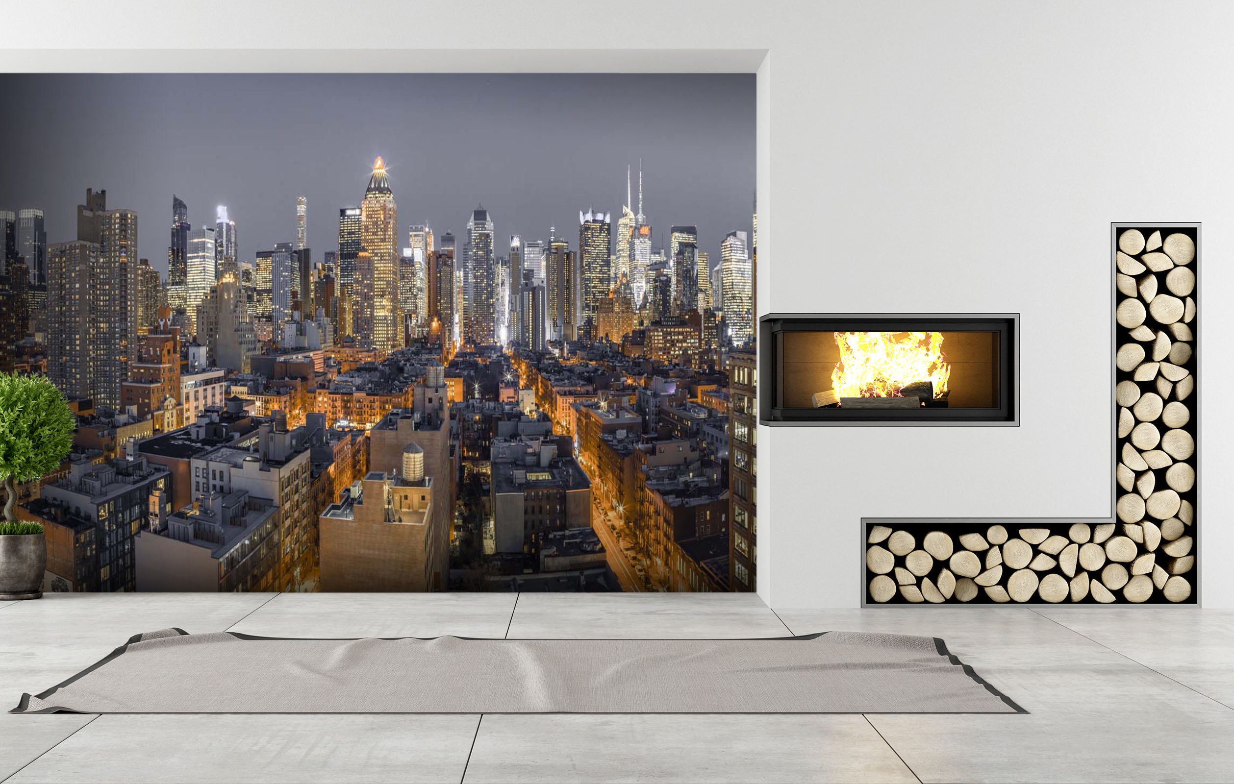 3D New York Night 025 Assaf Frank Wall Mural Wall Murals