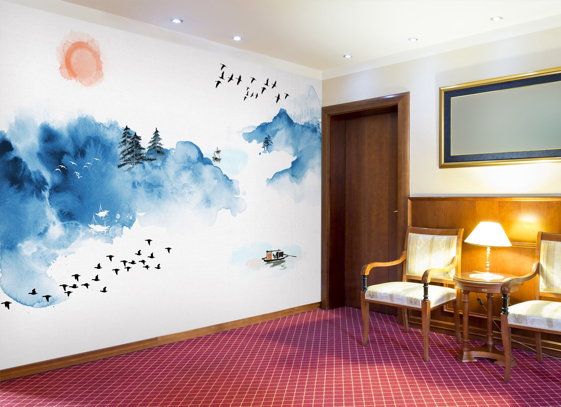 3D Sunrise Bird 1410 Wall Murals