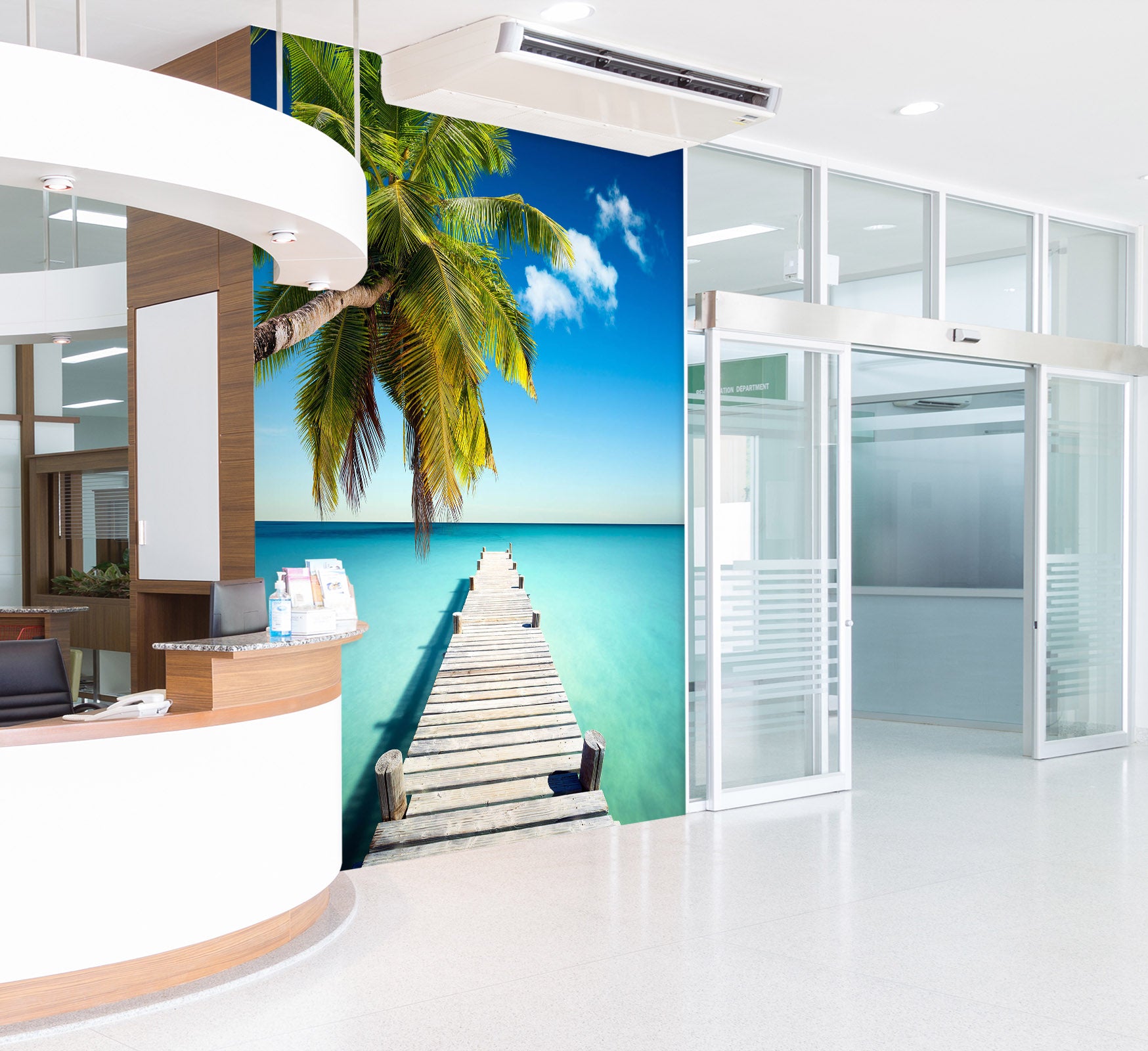 3D Seascape Bridge 016 Wall Murals