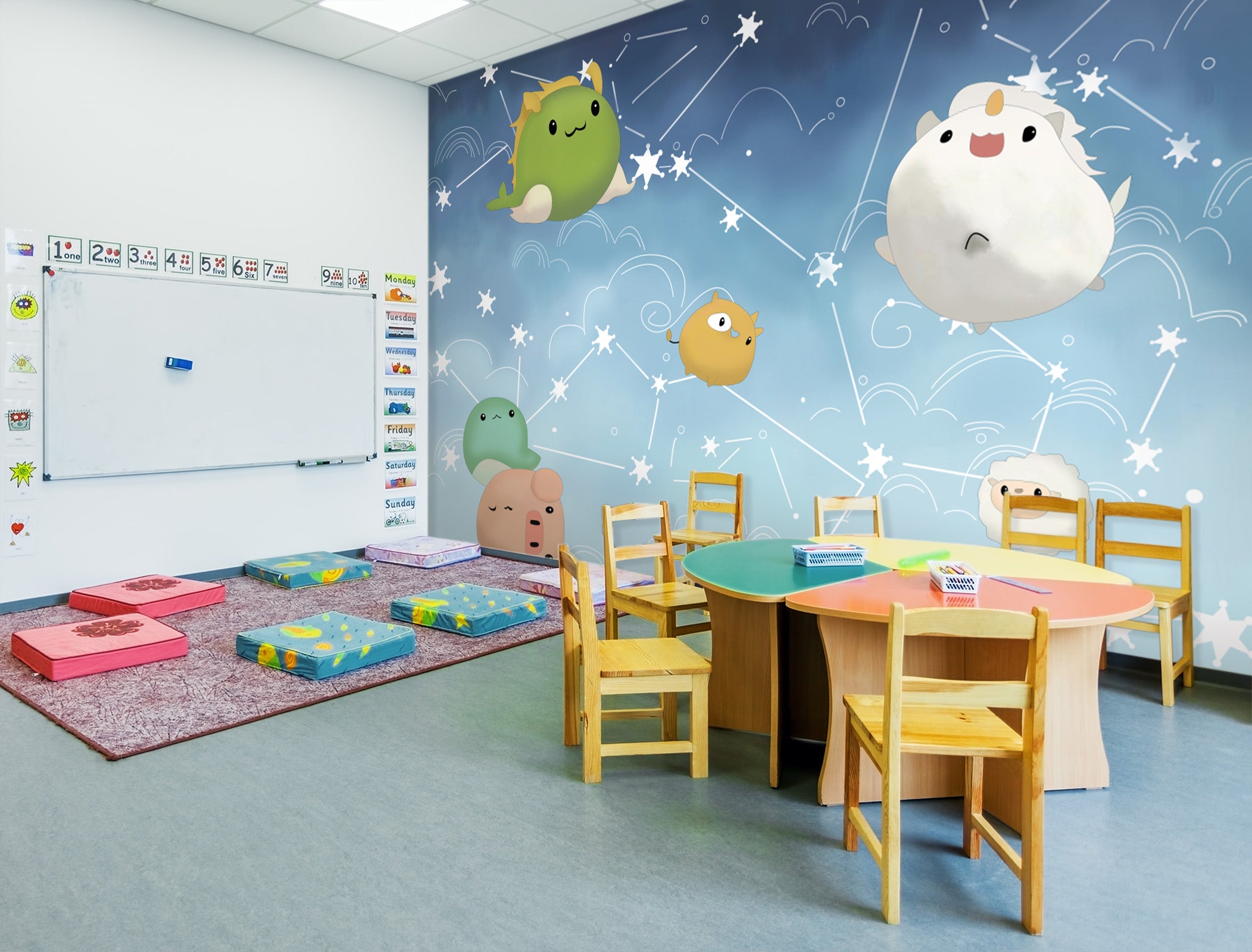 3D Cartoon Pig Sheep 265 Wall Murals