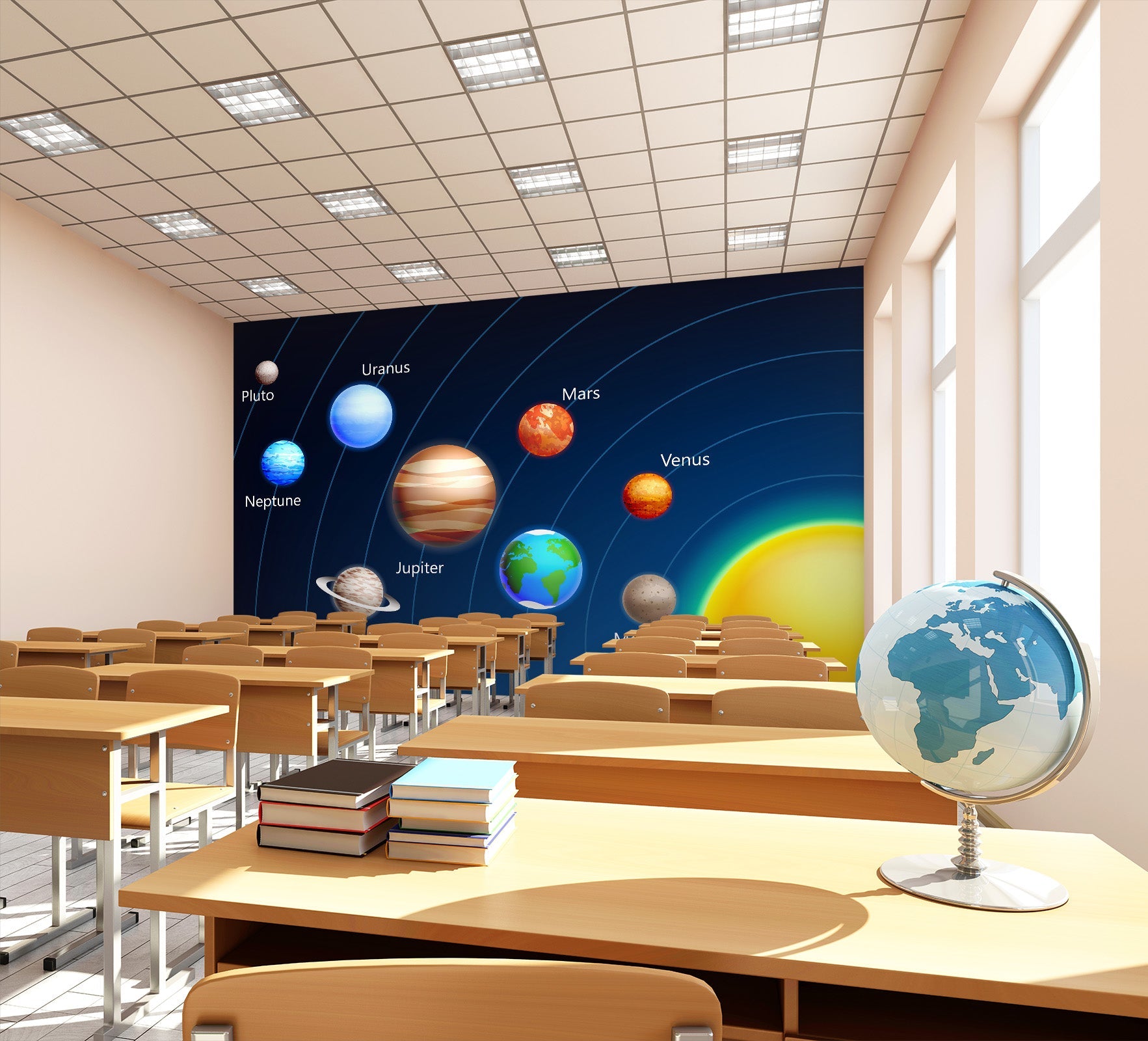 3D Cartoon Planet 172 Wall Murals Wallpaper AJ Wallpaper 2 