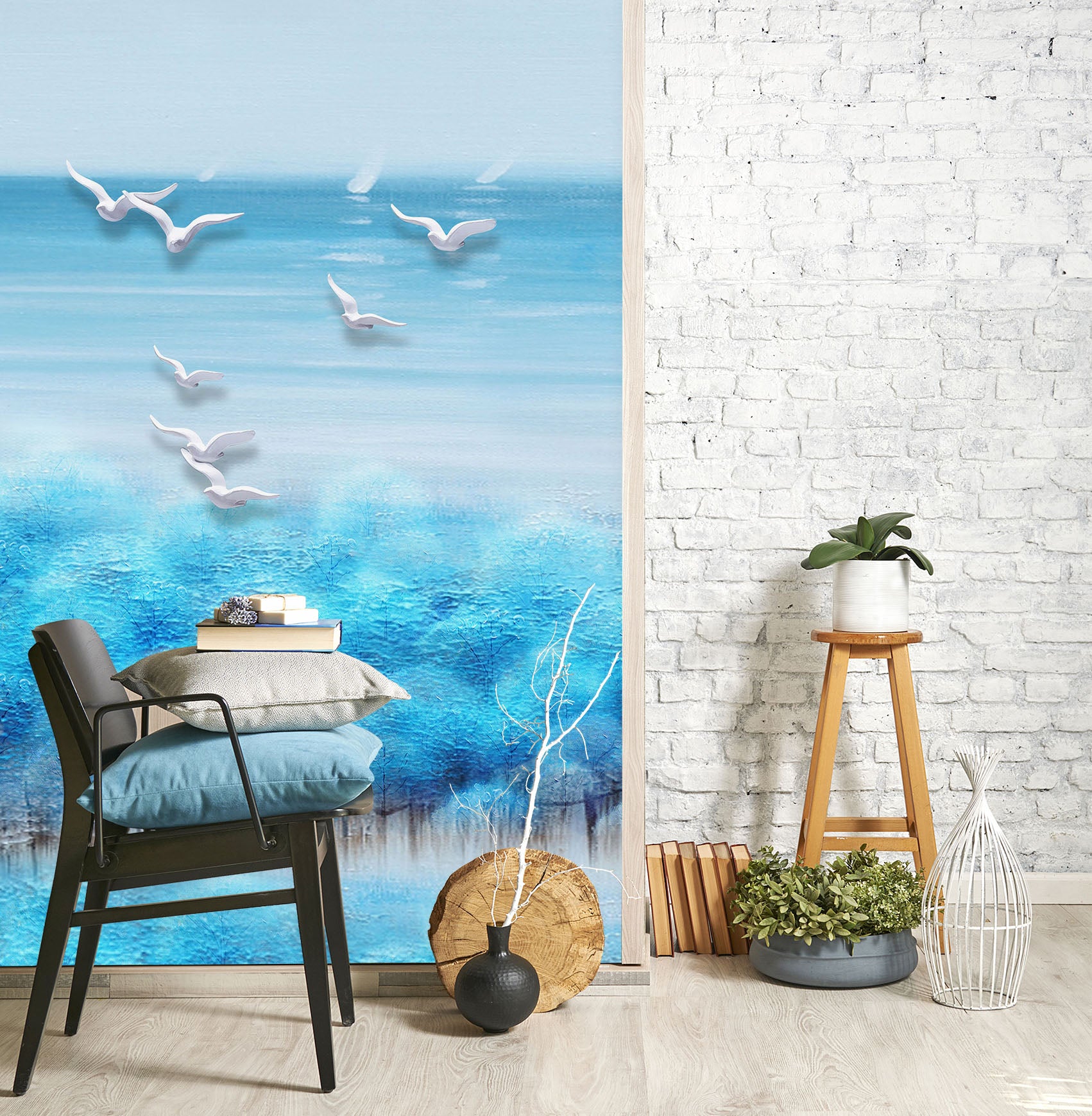 3D Blue Forest 1821 Wall Murals