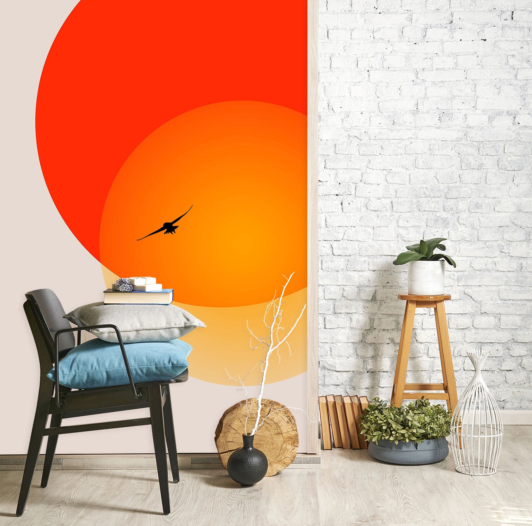 3D Red Sun 1451 Boris Draschoff Wall Mural Wall Murals