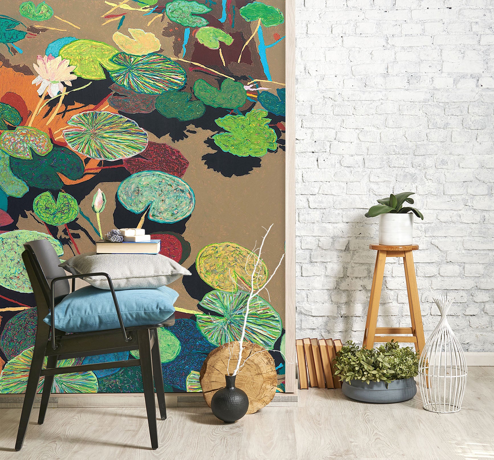 3D Summer Pond 284 Allan P. Friedlander Wall Mural Wall Murals