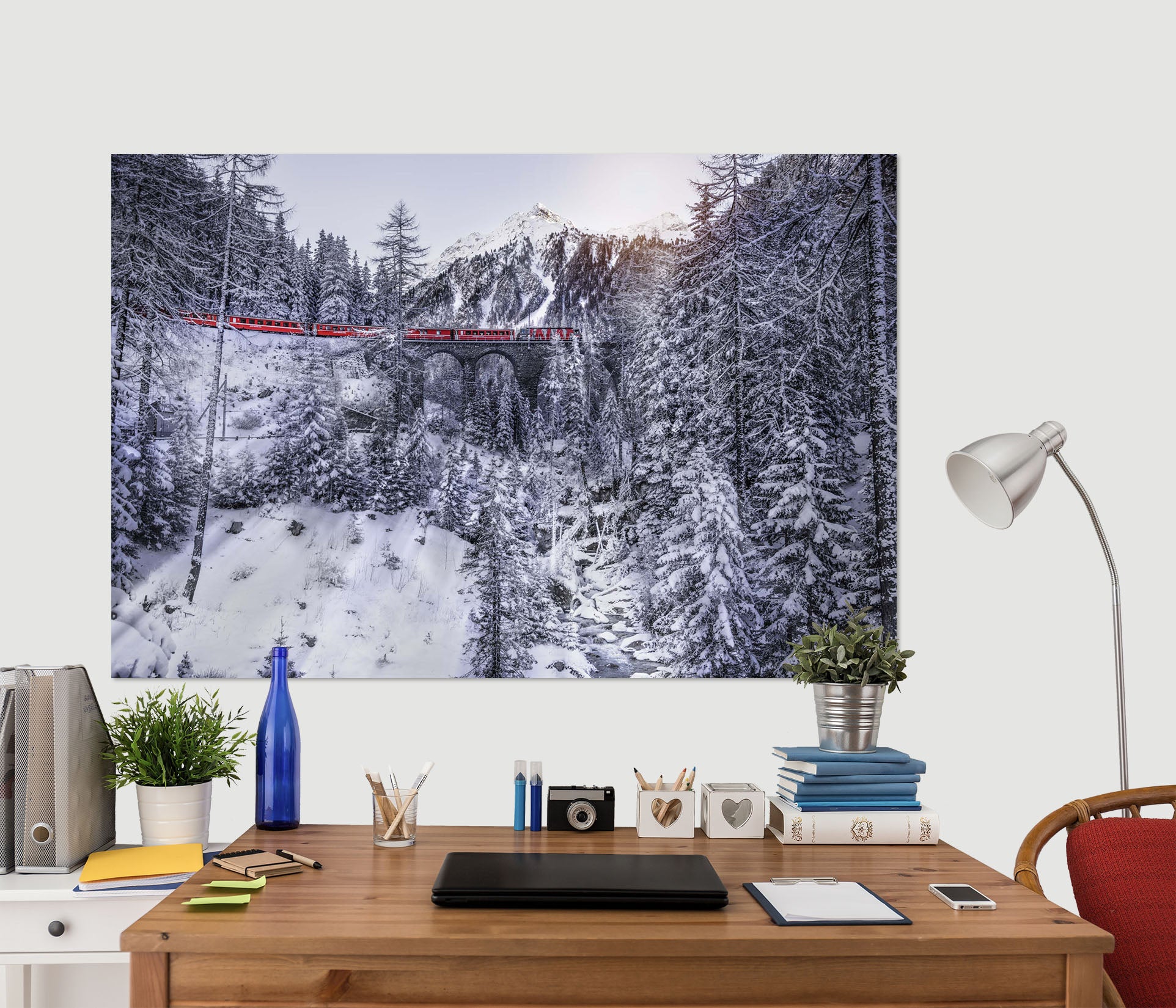 3D Snow Mountain Forest 146 Marco Carmassi Wall Sticker